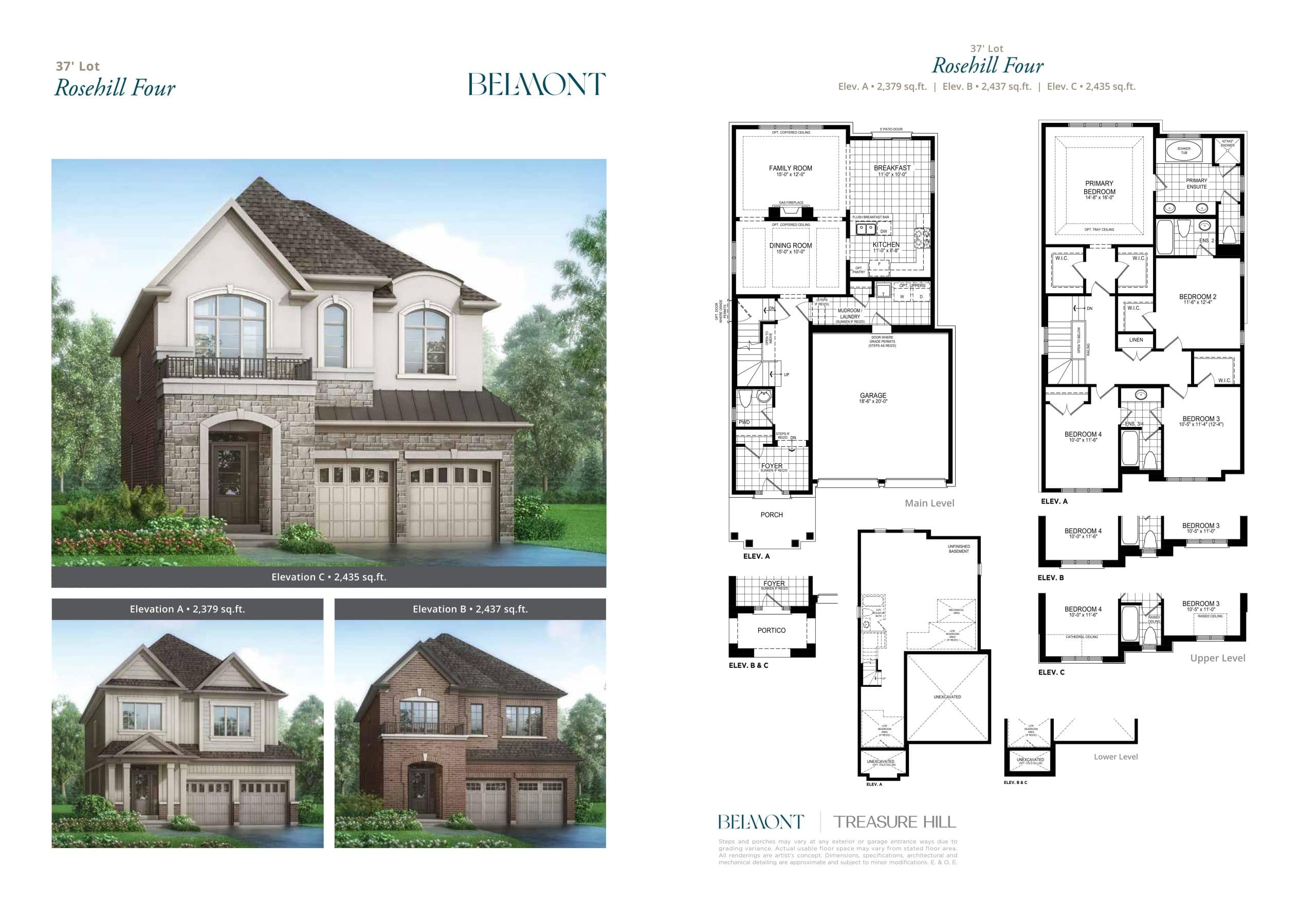 Rosehill Four Floor Plan at Belmont The Harmony Series - 2437 sq.ft