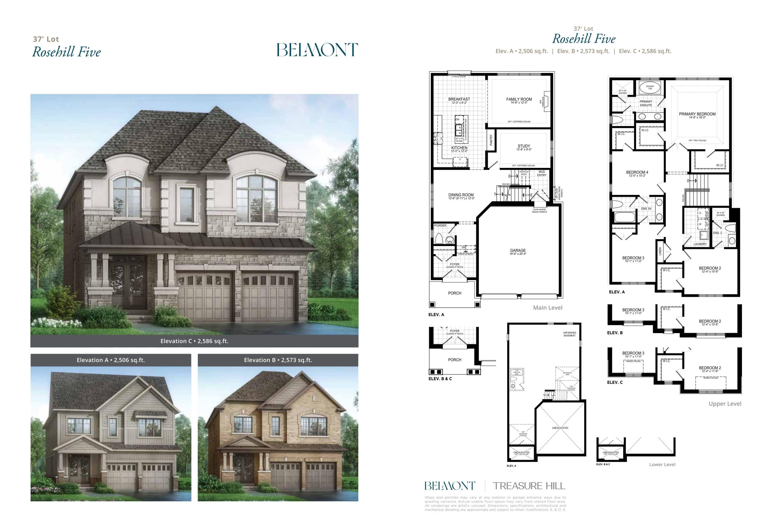 Rosehill Five Floor Plan at Belmont The Harmony Series - 2586 sq.ft