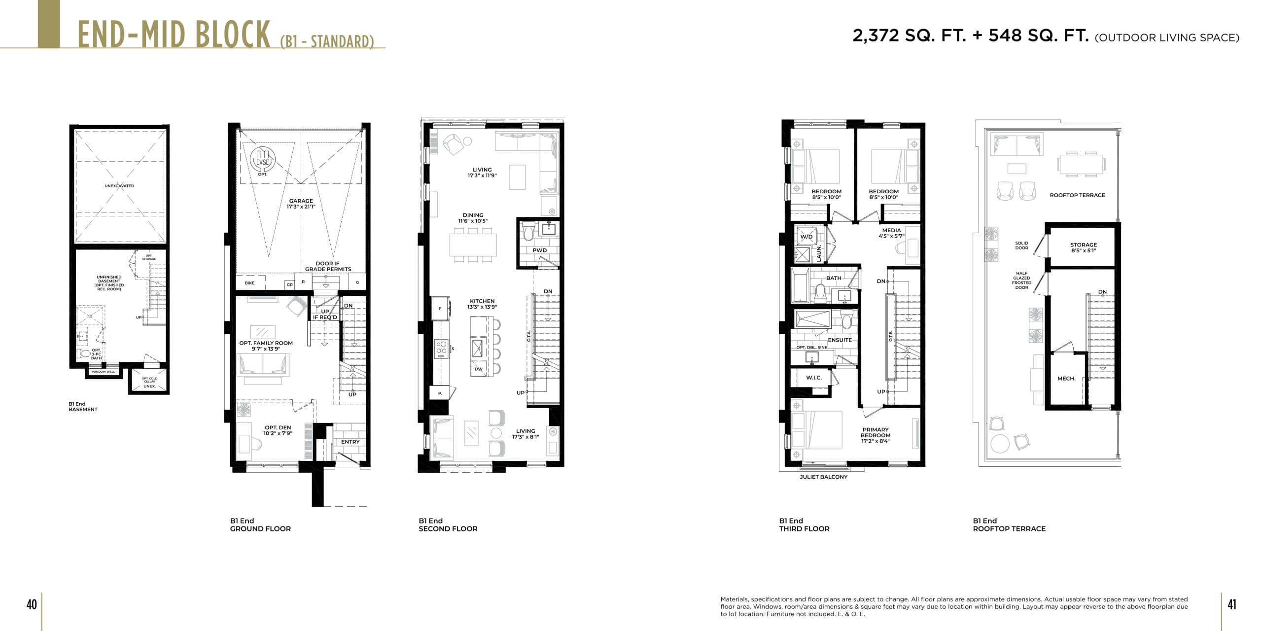 B1 - Standard Floor Plan at Qui Modern Towns - 2372 sq.ft