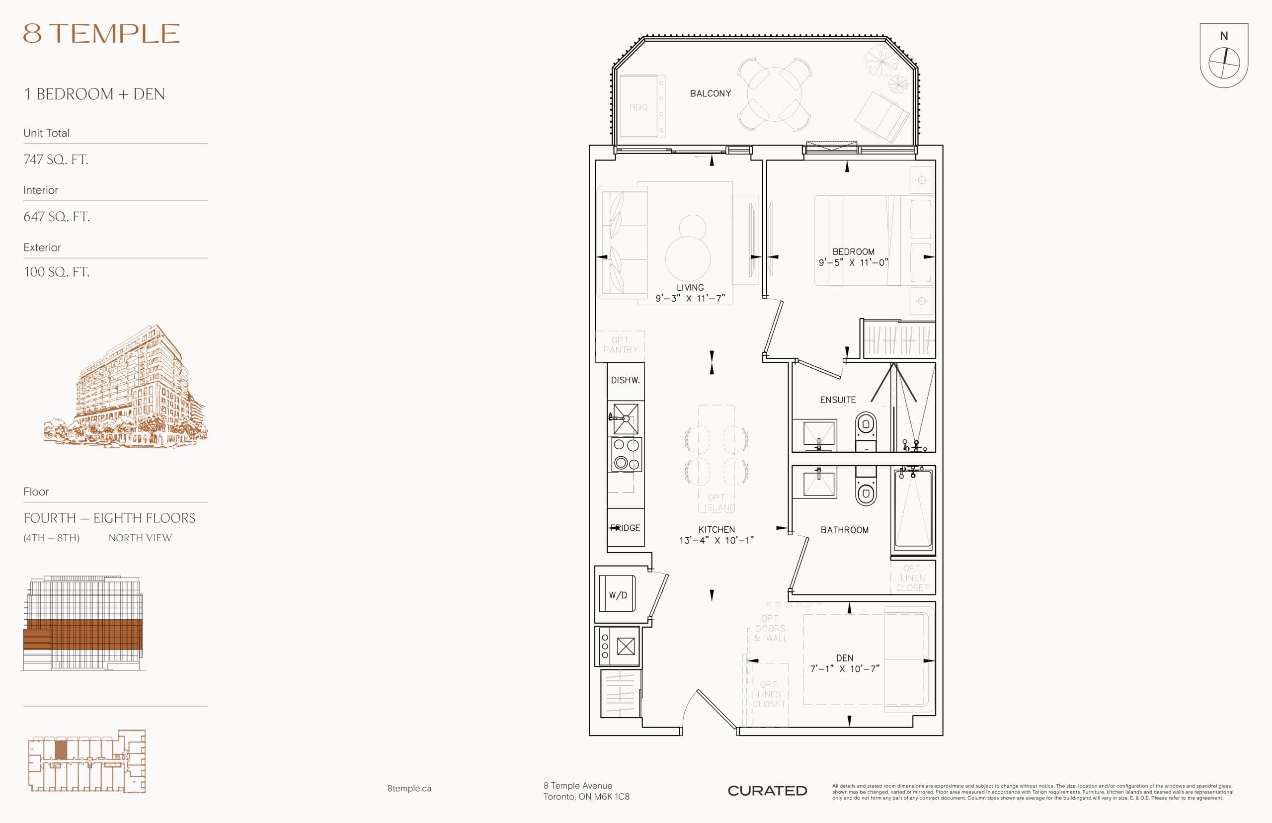 647 Floor Plan at 8 Temple Condos - 647 sq.ft