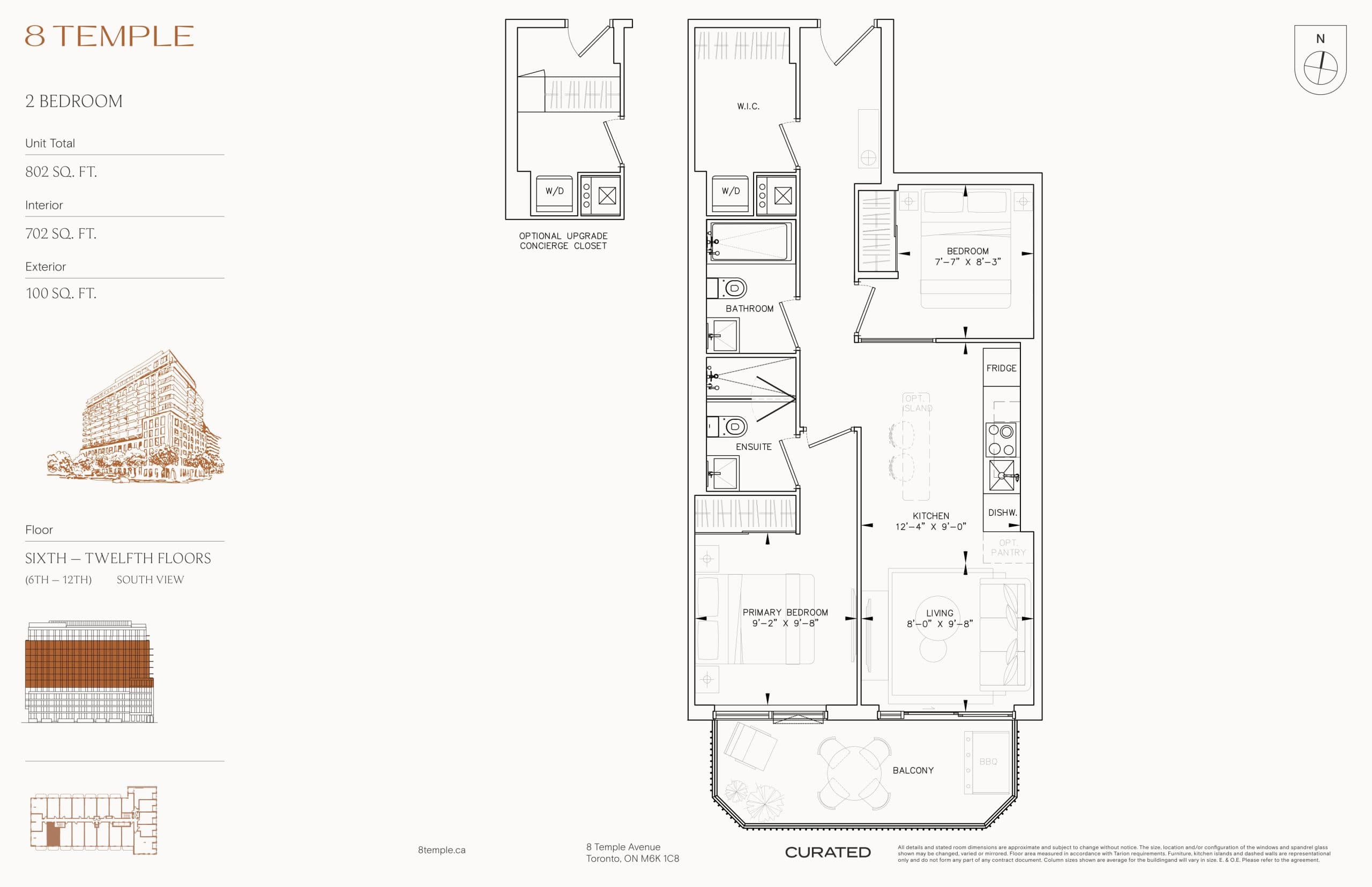 702 Floor Plan at 8 Temple Condos - 702 sq.ft
