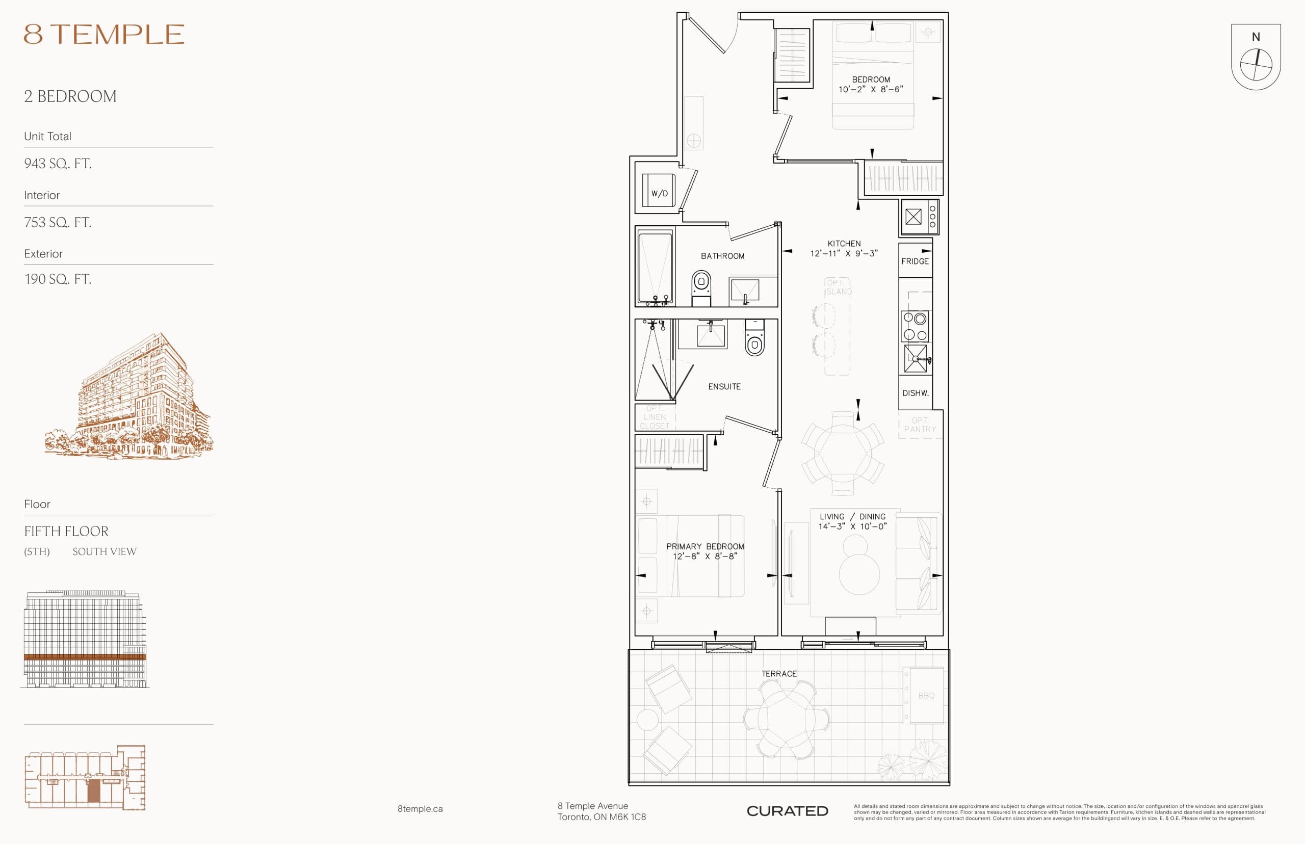753 Floor Plan at 8 Temple Condos - 753 sq.ft