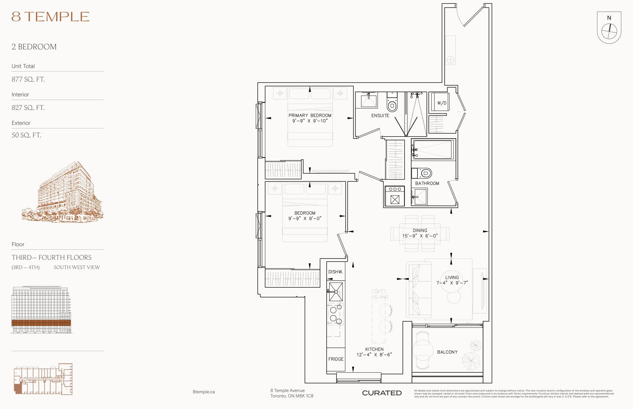 827 Floor Plan at 8 Temple Condos - 827 sq.ft