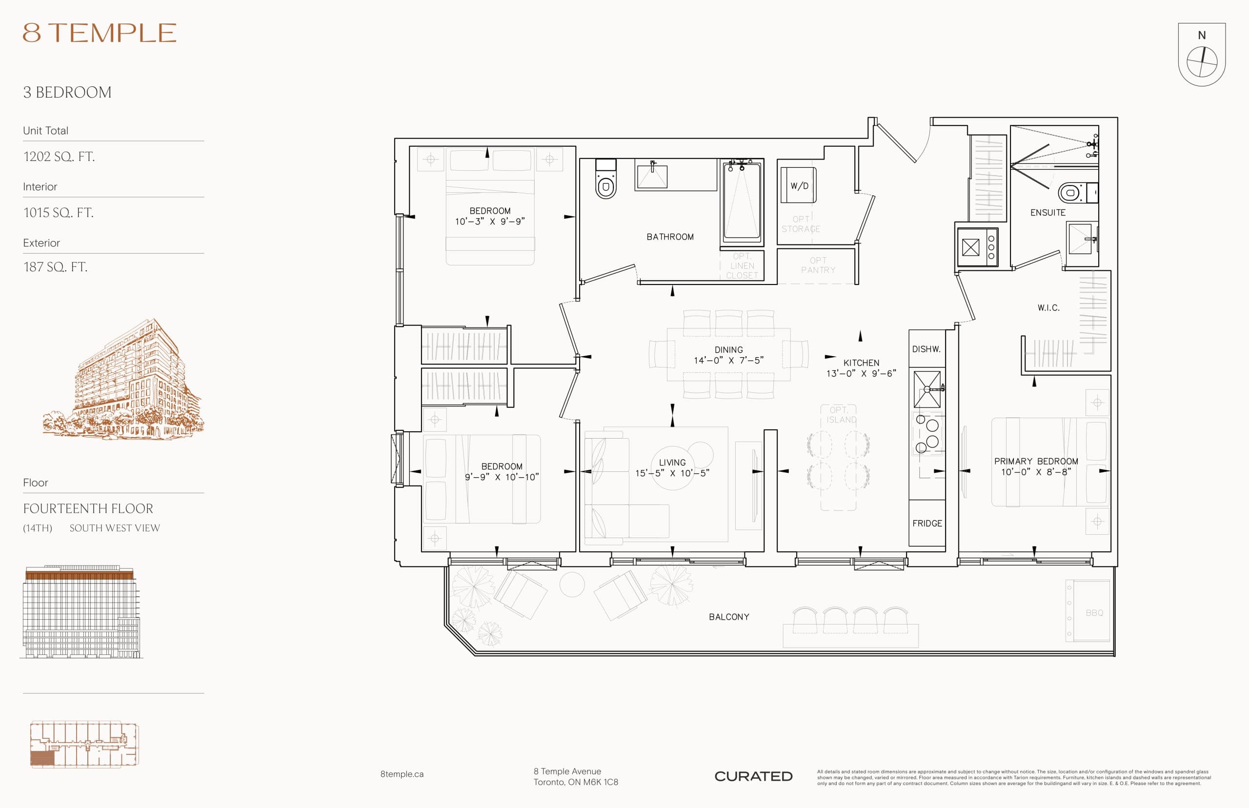1015 Floor Plan at 8 Temple Condos - 1015 sq.ft