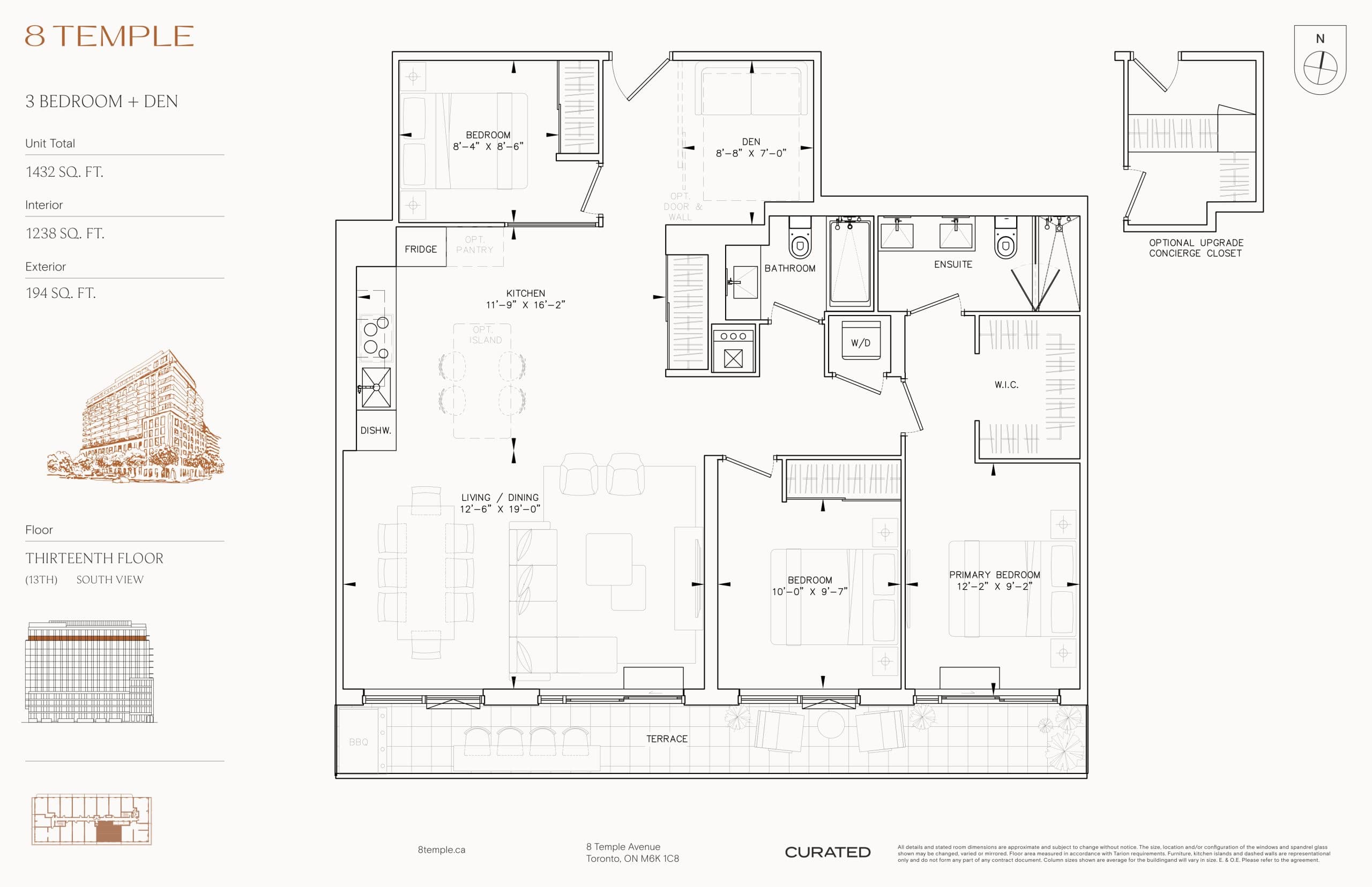 1238 Floor Plan at 8 Temple Condos - 1238 sq.ft