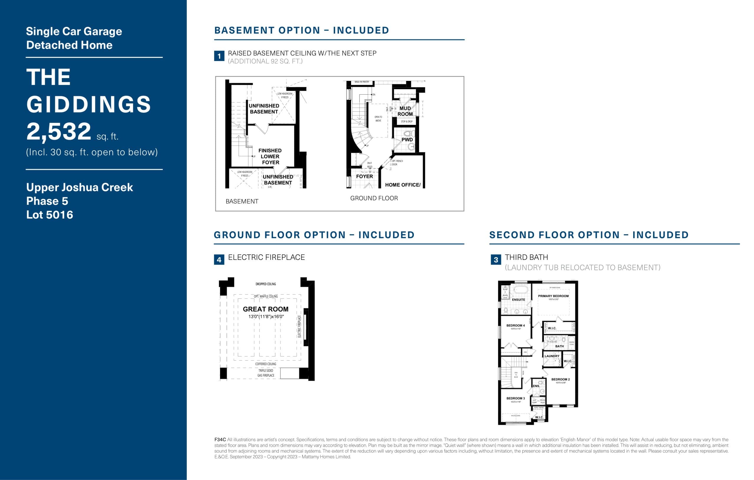 The Giddings - Lot 5016 (Options) Floor Plan at Upper Joshua Creek Phase 5 Towns - 2532 sq.ft