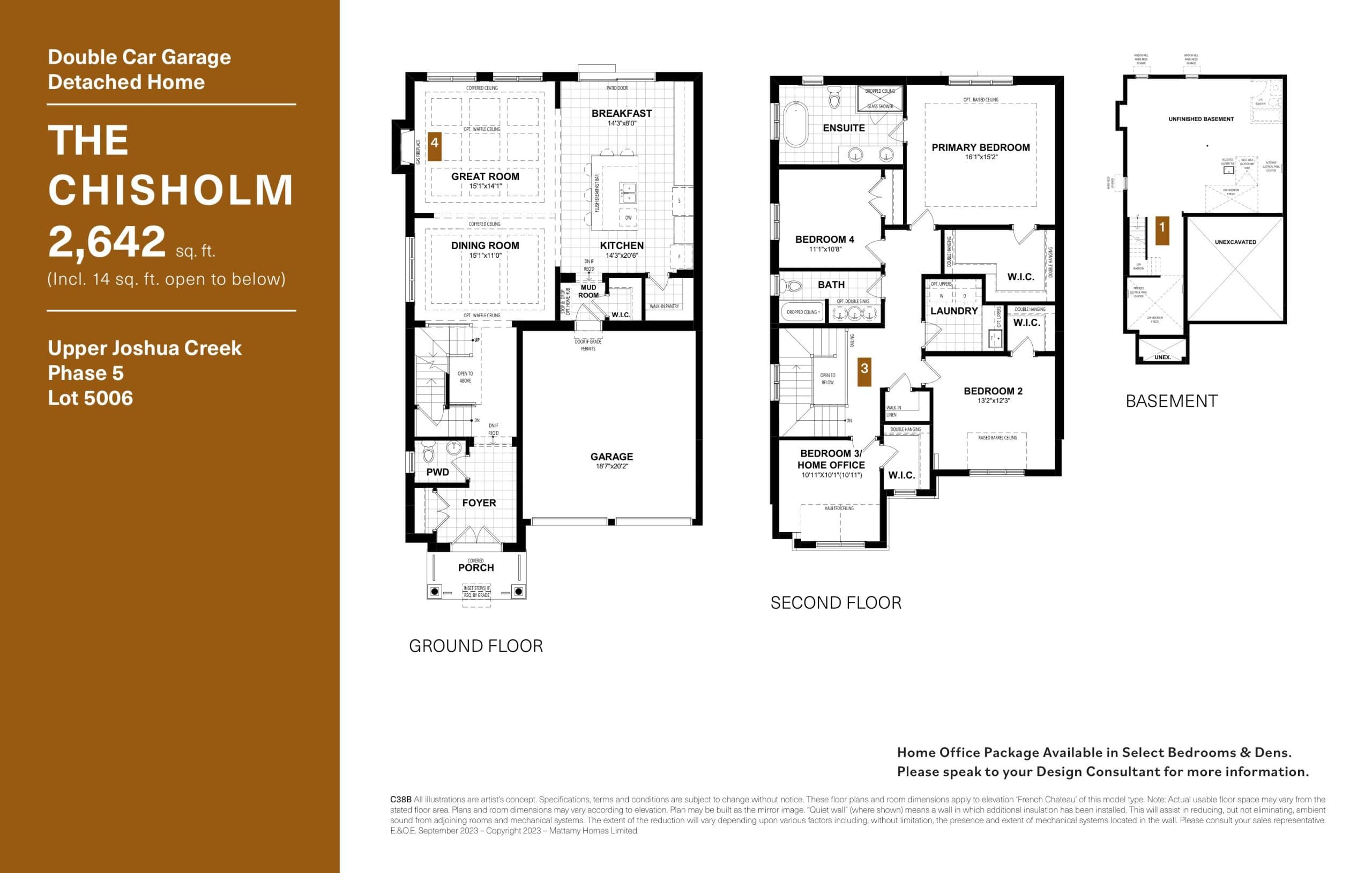 The Chisholm - Lot 5006 Floor Plan at Upper Joshua Creek Phase 5 Towns - 2642 sq.ft