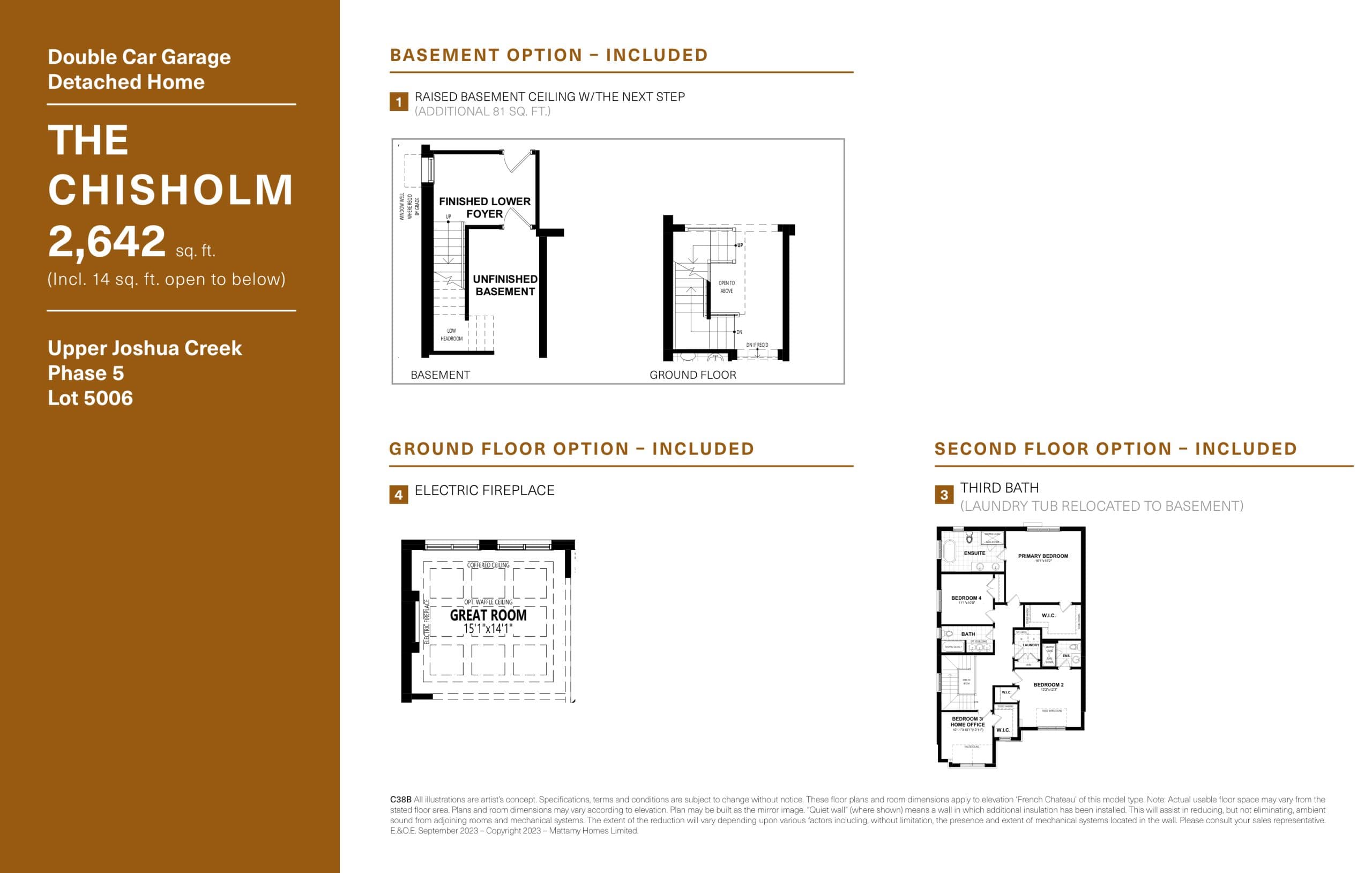The Chisholm - Lot 5006 (Options) Floor Plan at Upper Joshua Creek Phase 5 Towns - 2642 sq.ft