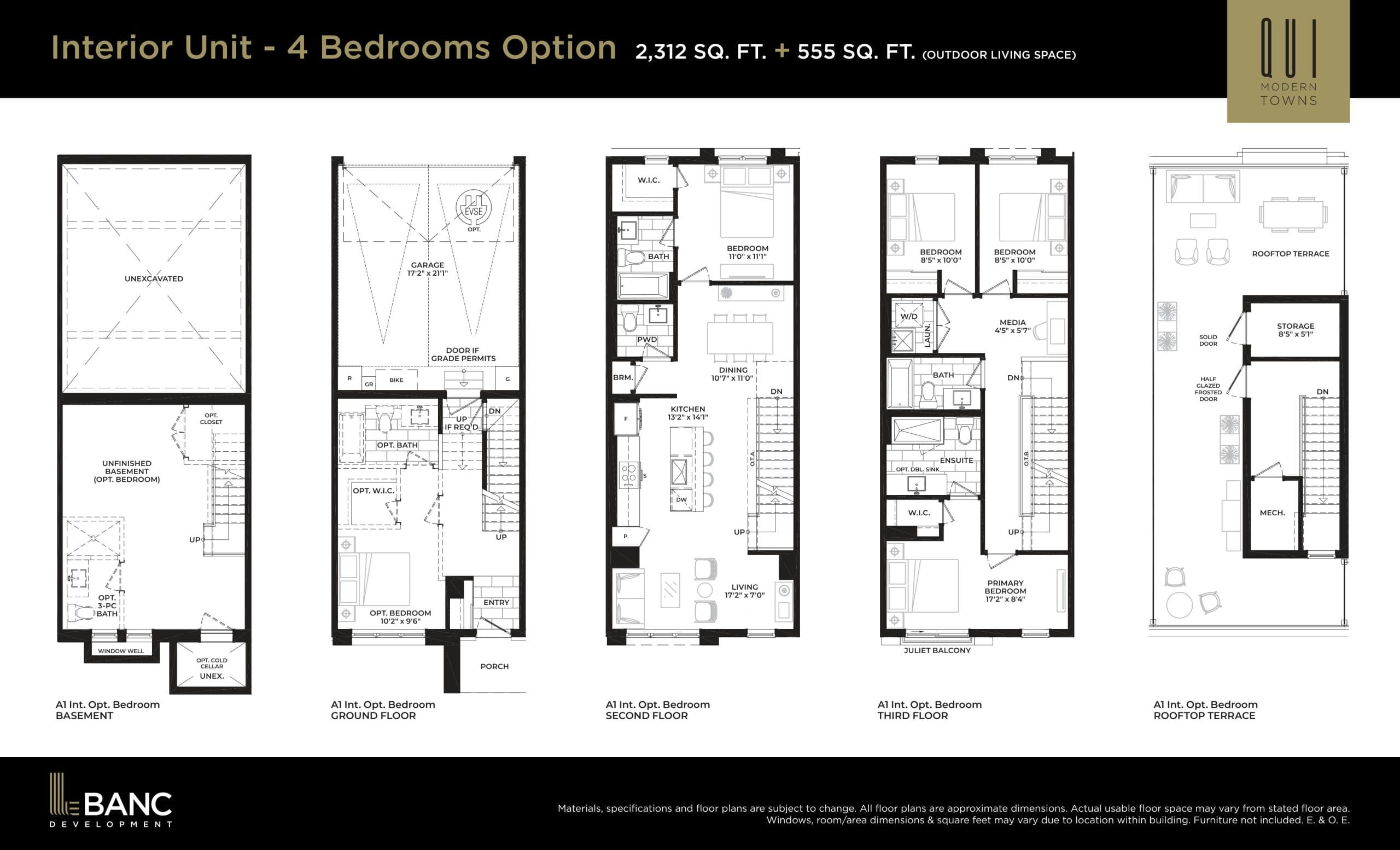 Interior Unit - 4bd Option Floor Plan at Qui Modern Towns Phase 2 - 2312 sq.ft
