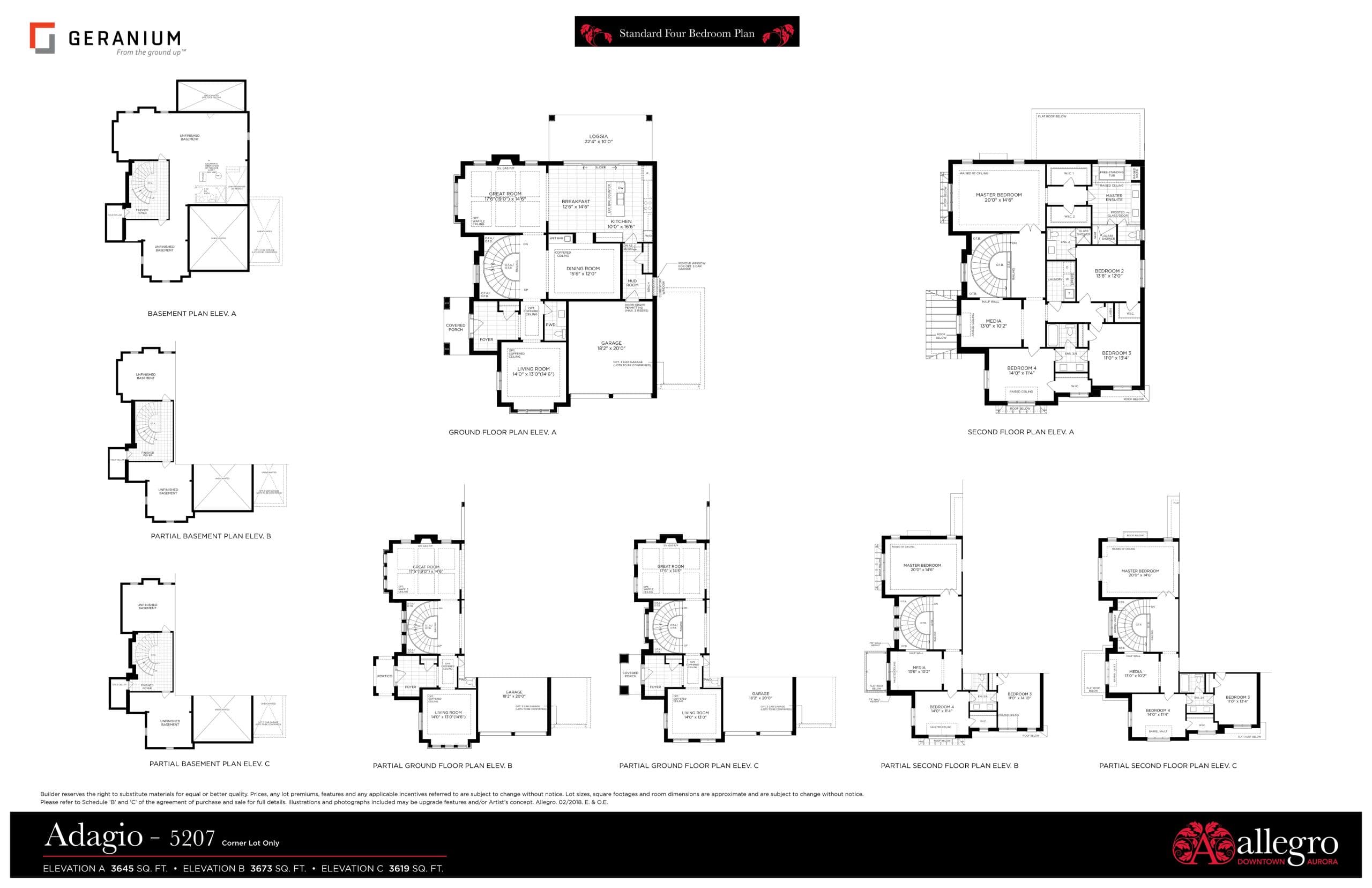 Adagio - 5207 Floor Plan at Allegro Phase 3 - 3673 sq.ft