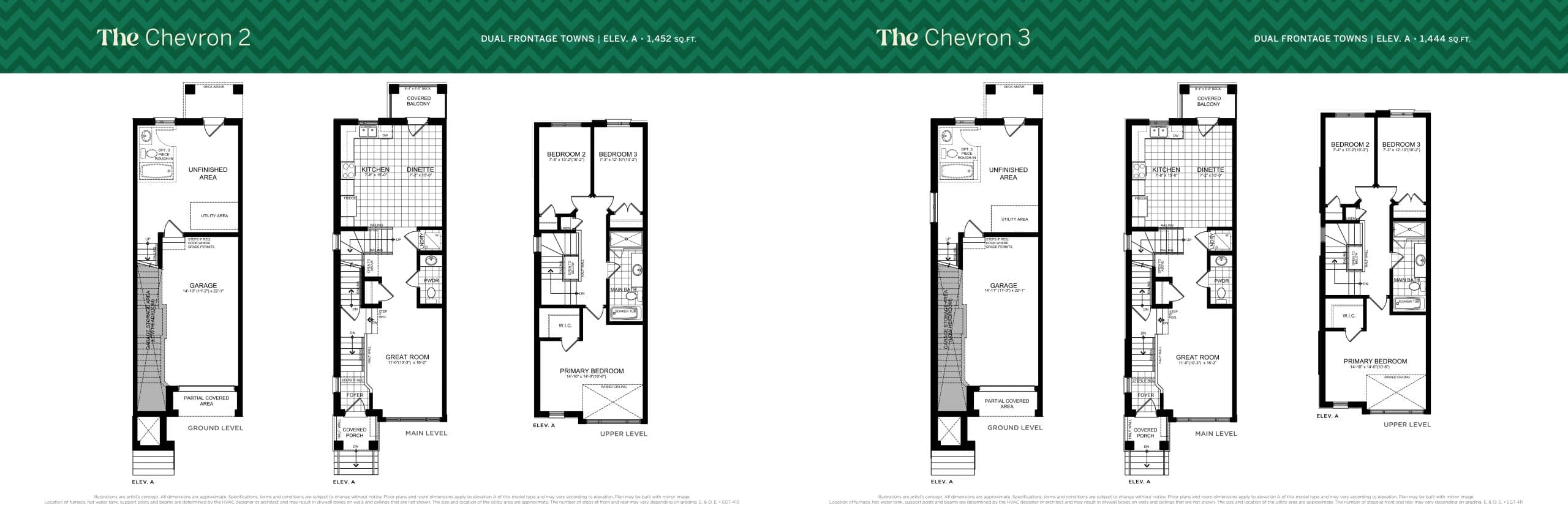The Chevron 2 Floor Plan at Electric Grand Towns - 1452 sq.ft