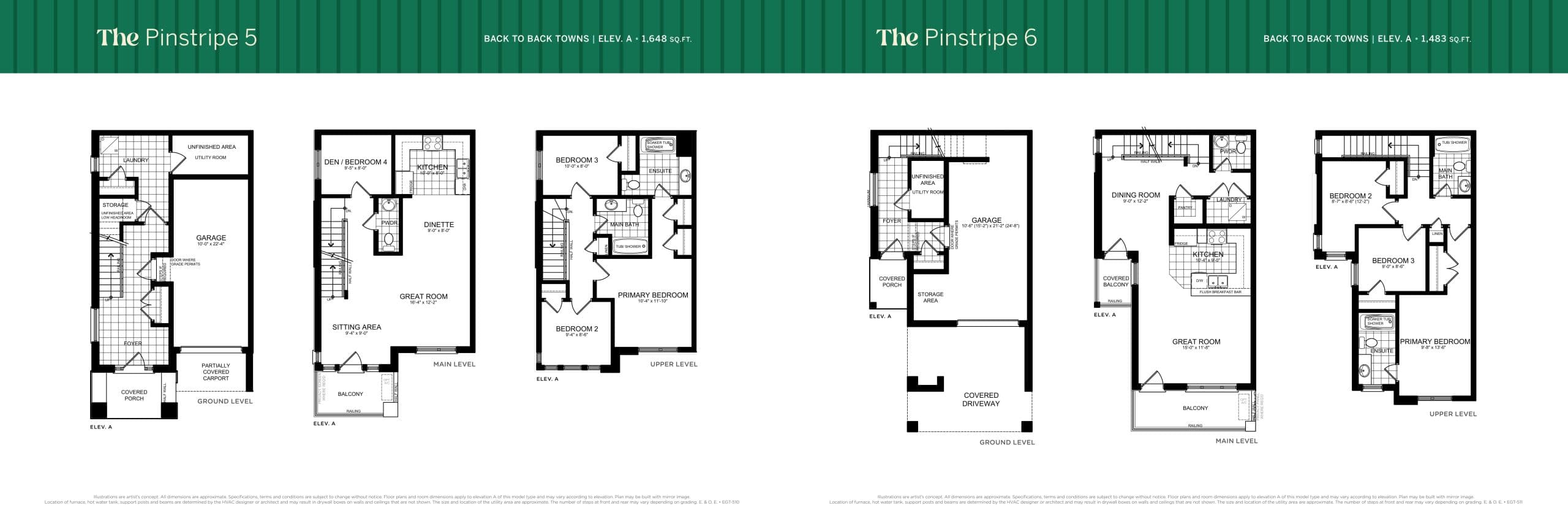 The Pinstripe 5 Floor Plan at Electric Grand Towns - 1648 sq.ft
