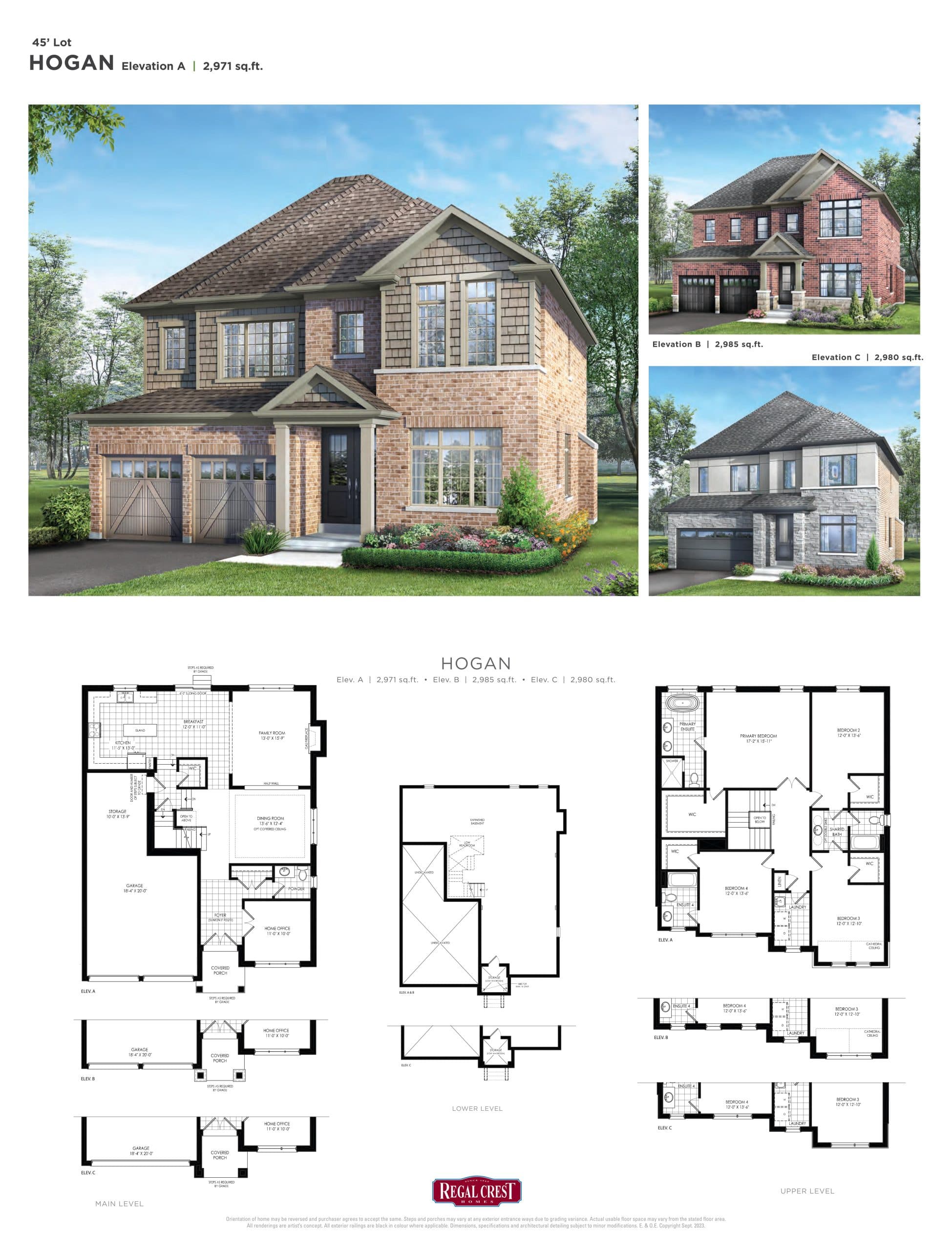 Hogan Floor Plan at South Barrie by Regal Crest Homes - 2985 sq.ft