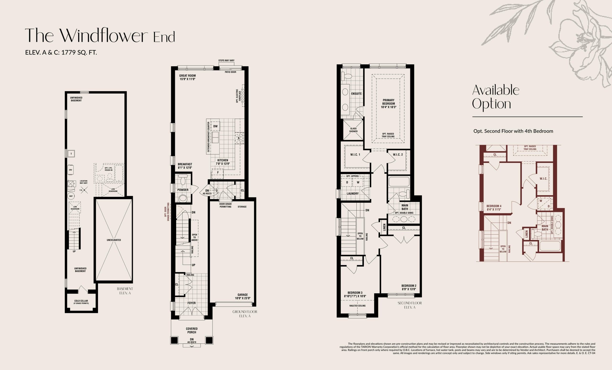 The Windflower (End) Floor Plan at The Castle Mile by DECO Homes - 1779 sq.ft