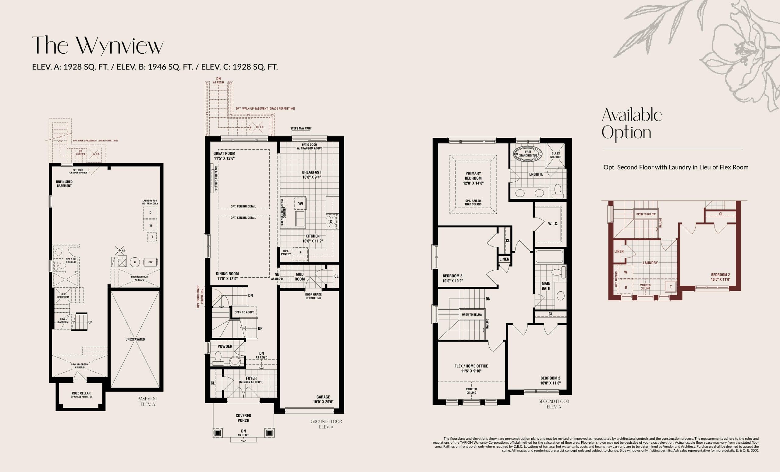 The Wynview Floor Plan at The Castle Mile by DECO Homes - 1946 sq.ft