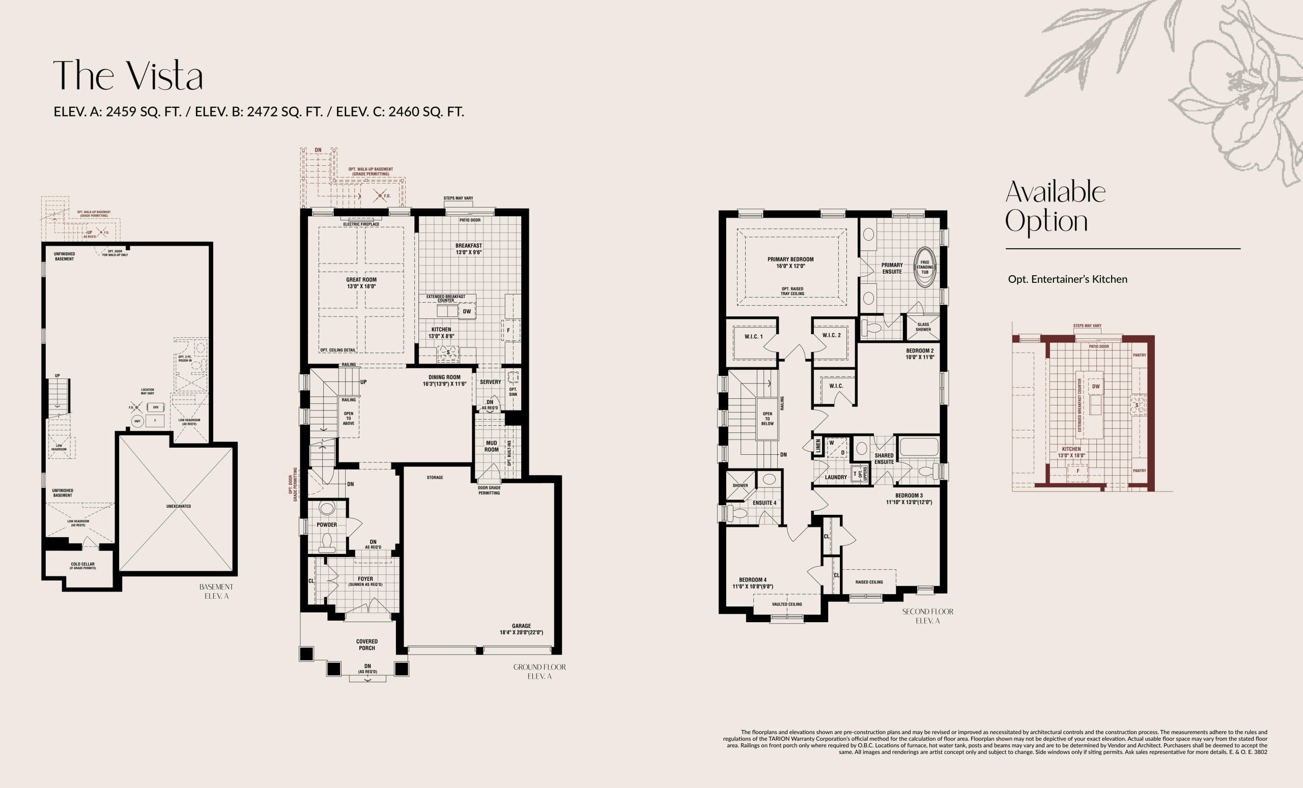 The Vista Floor Plan at The Castle Mile by DECO Homes - 2472 sq.ft
