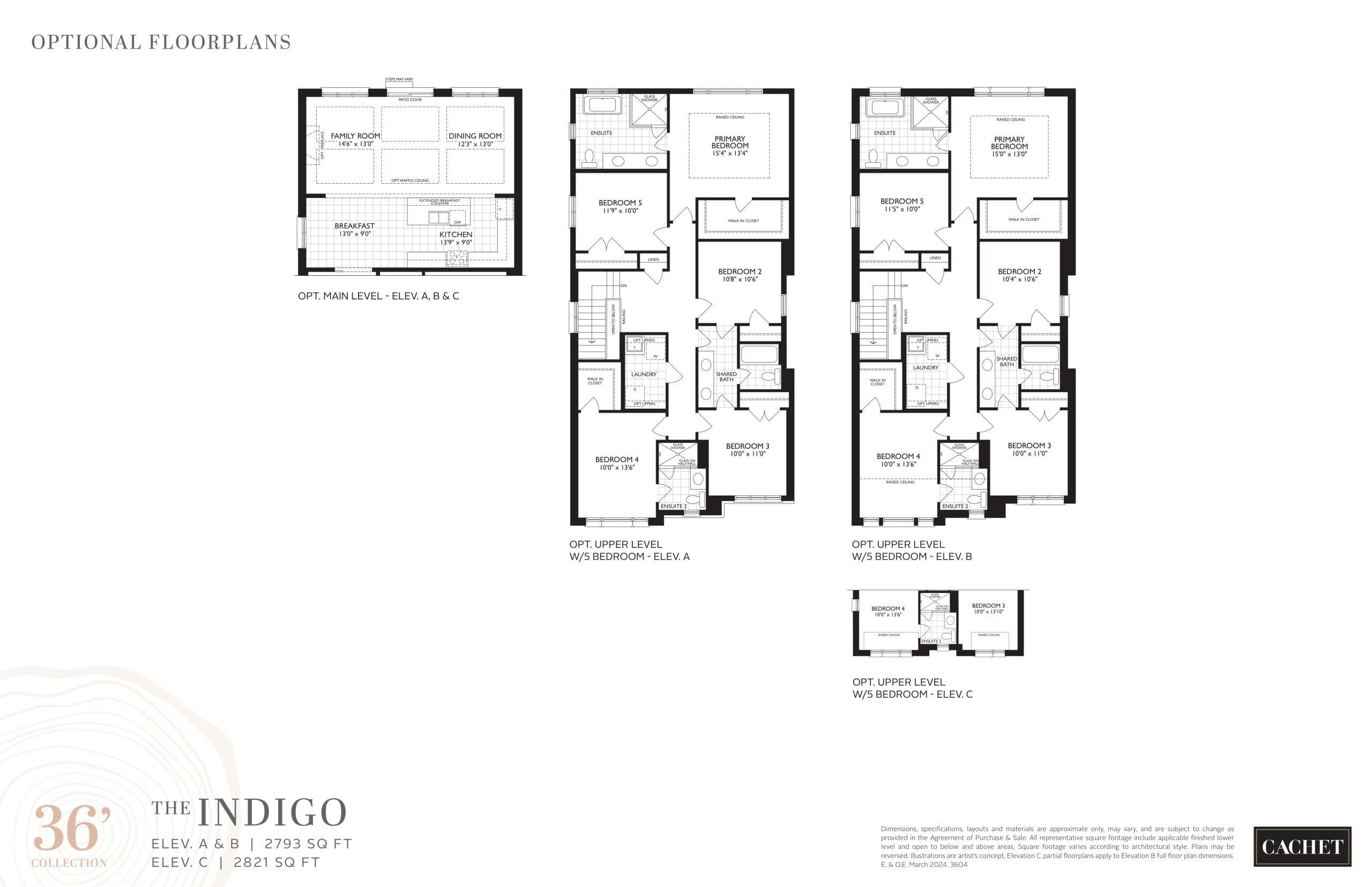 The Indigo (Optionals) Floor Plan at Heartwood by Cachet - 2821 sq.ft