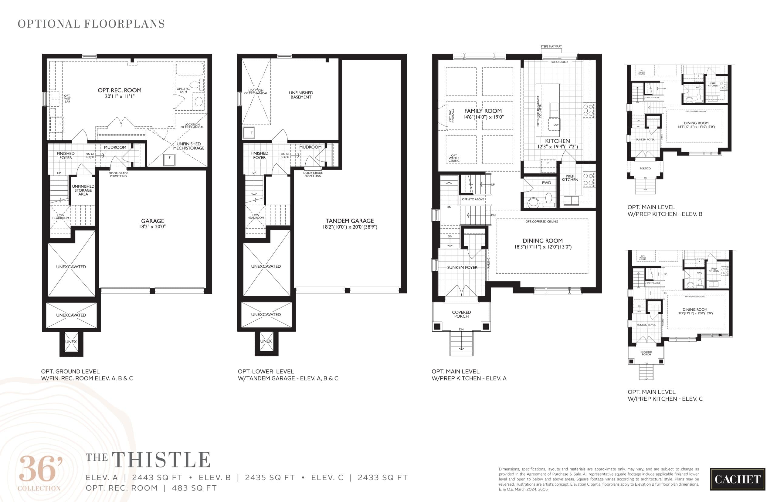 The Thistle (Optionals) Floor Plan at Heartwood by Cachet - 2443 sq.ft