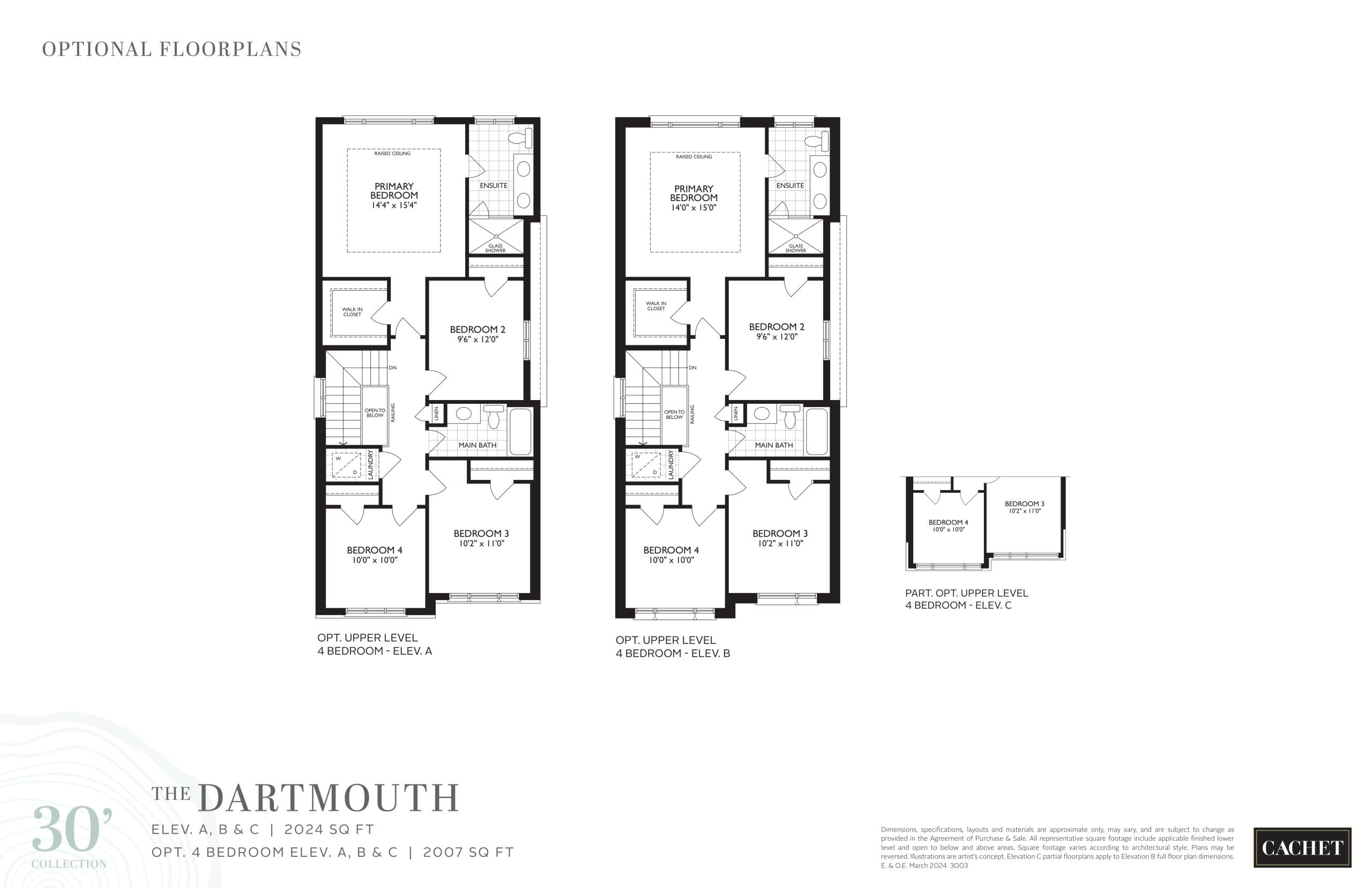 The Dartmouth (Optionals) Floor Plan at Heartwood by Cachet - 2024 sq.ft