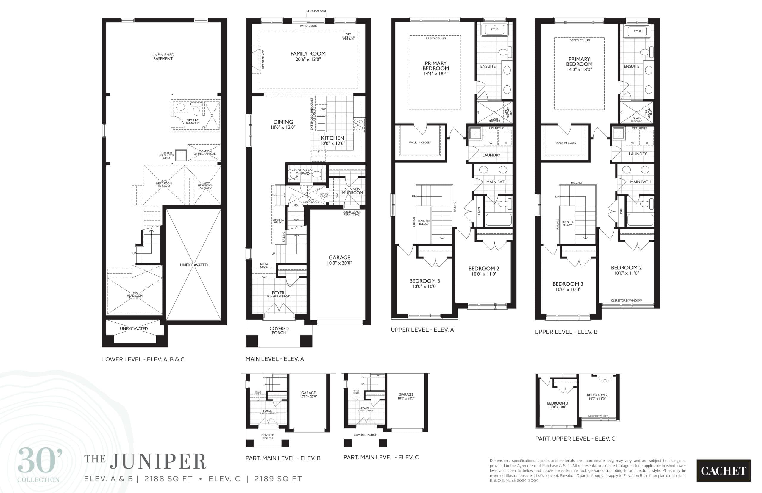 The Juniper Floor Plan at Heartwood by Cachet - 2189 sq.ft