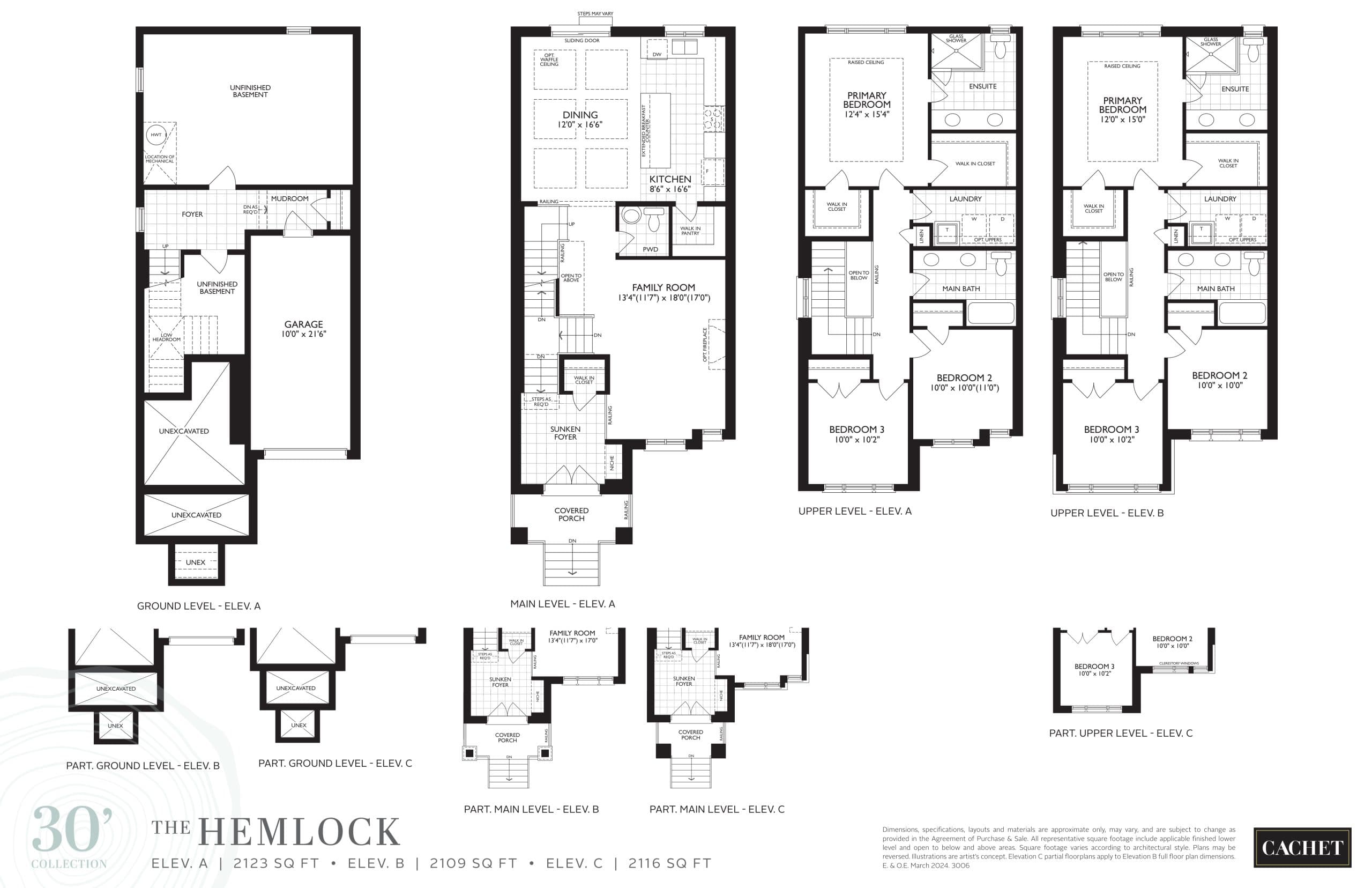 The Hemlock Floor Plan at Heartwood by Cachet - 2123 sq.ft