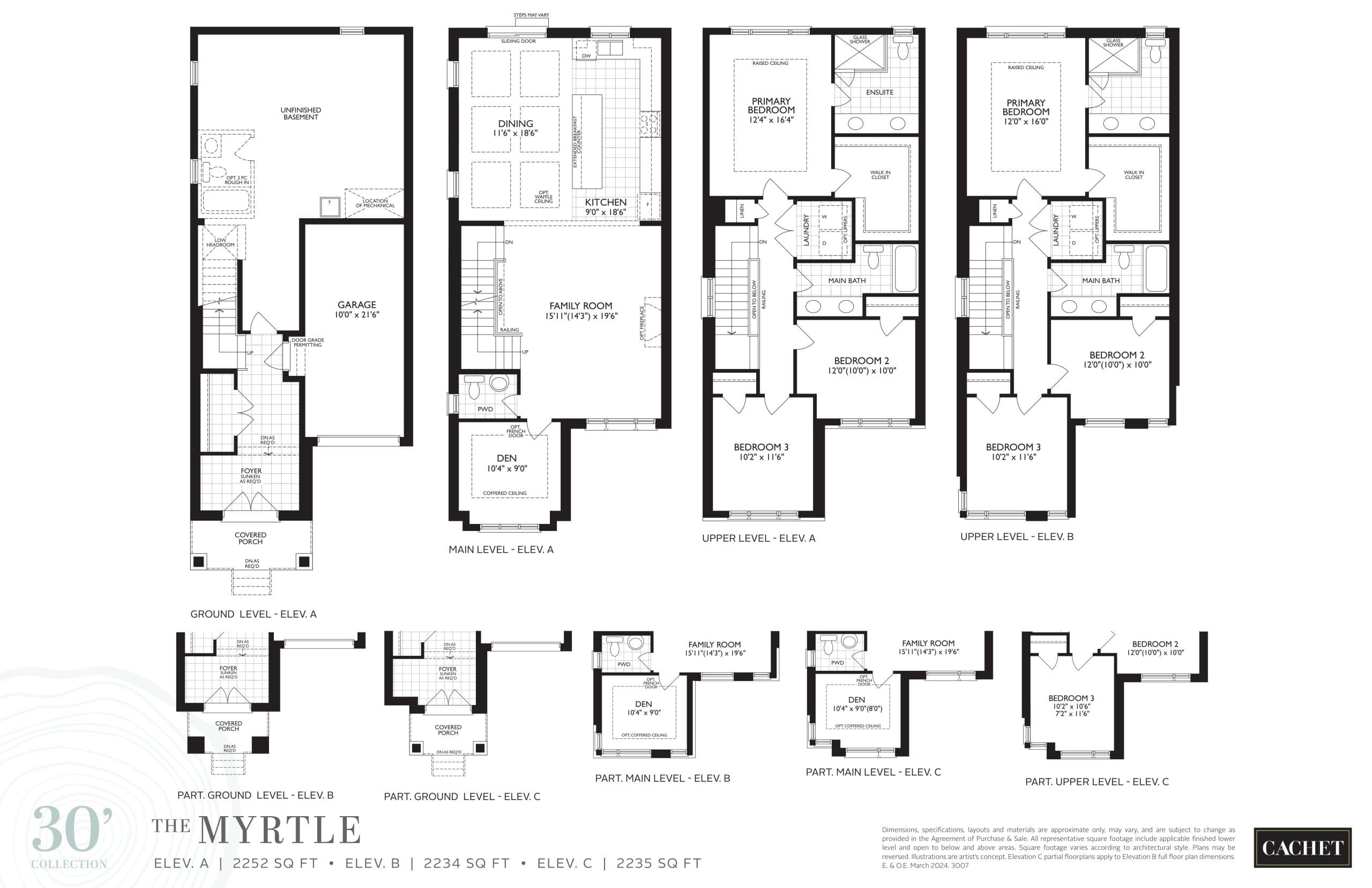 The Myrtle Floor Plan at Heartwood by Cachet - 2252 sq.ft