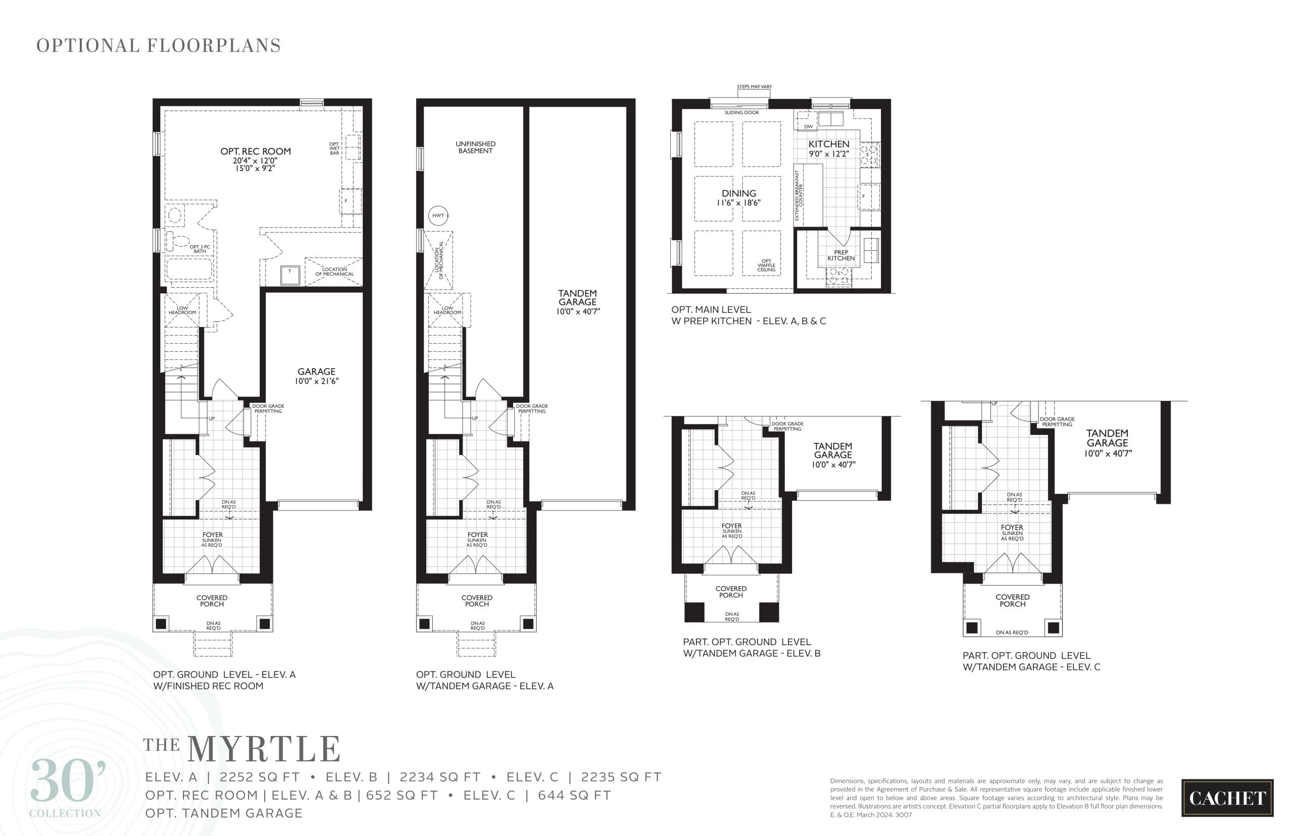 The Myrtle (Optionals) Floor Plan at Heartwood by Cachet - 2252 sq.ft