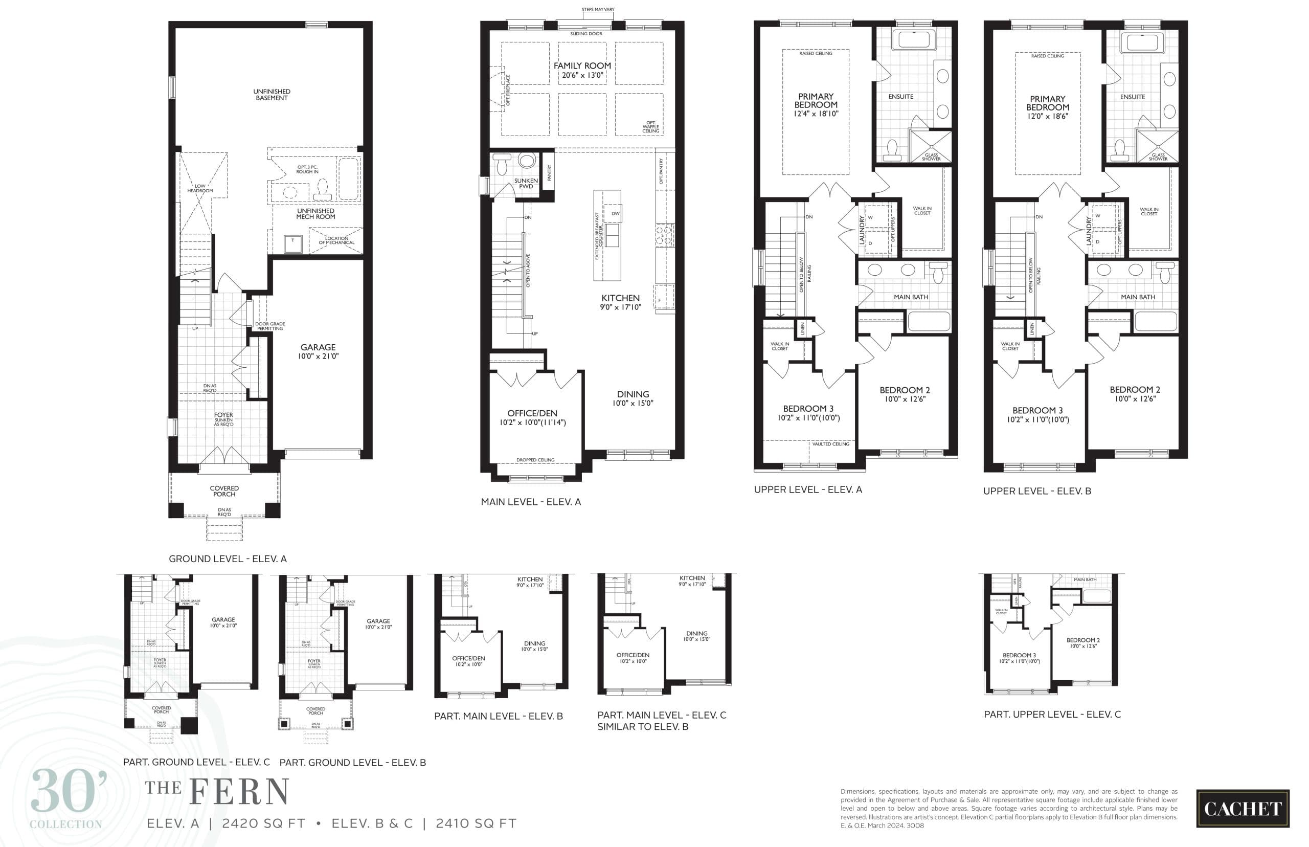 The Fern Floor Plan at Heartwood by Cachet - 2420 sq.ft