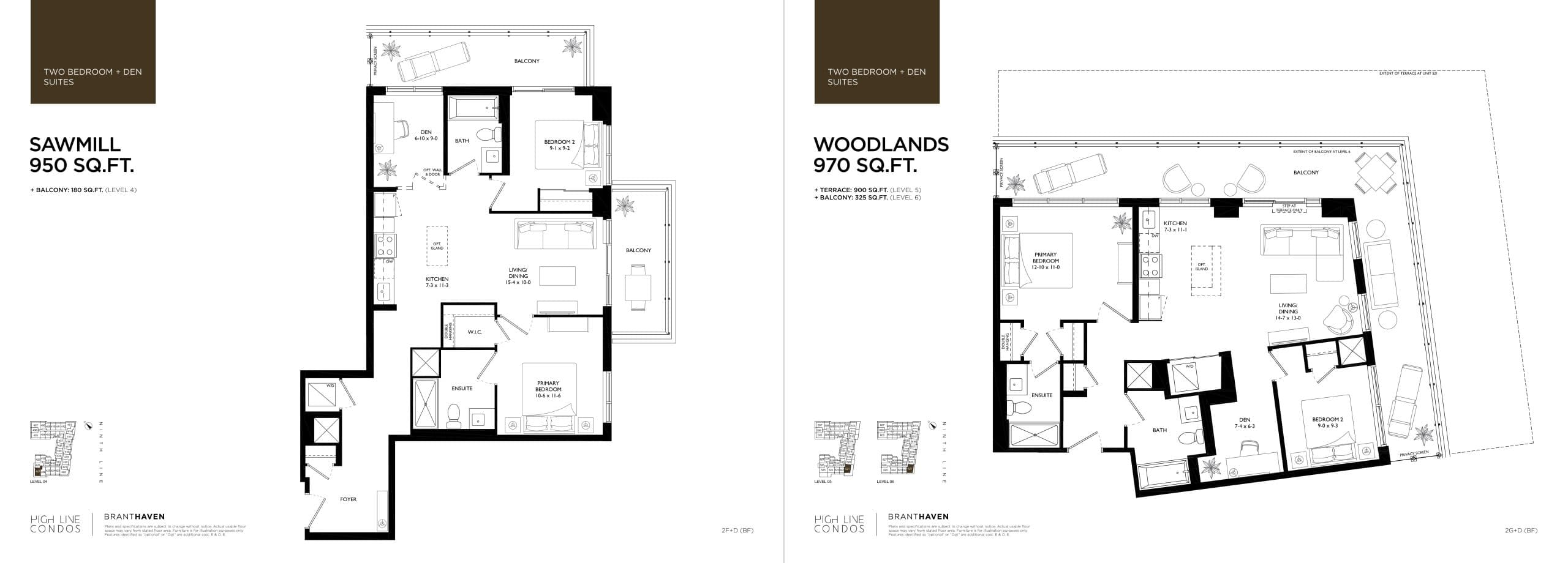 Sawmill Floor Plan at High Line Condos - 950 sq.ft