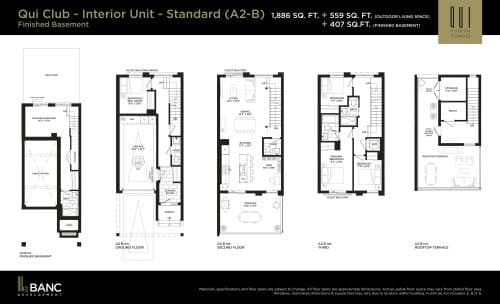 Qui Club - Interior Unit - Standard A2-B (Finished Basement) floor plan