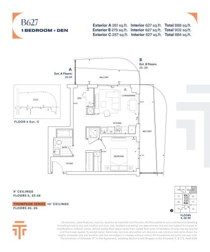 B627 floor plan