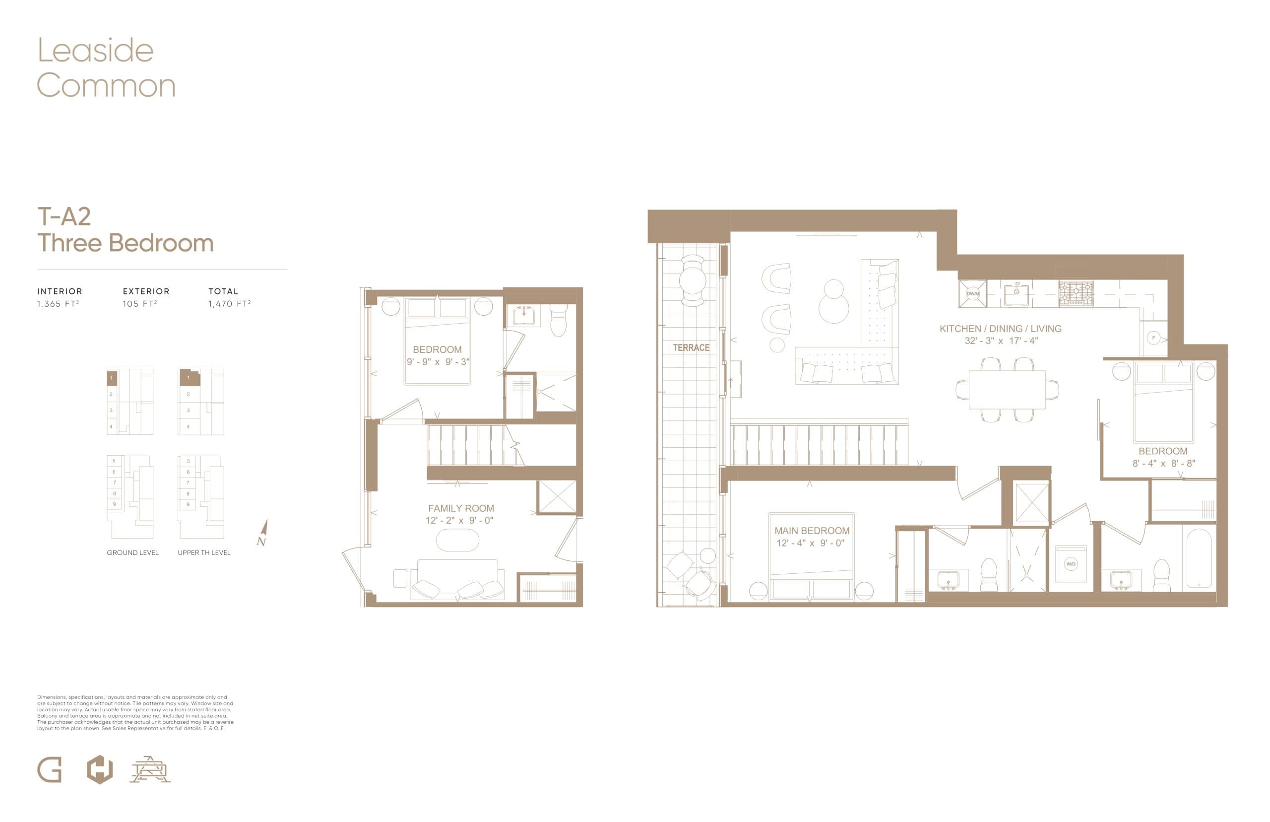 T-A2 (Prestige Collection) Floor Plan at Leaside Common Condos - 1365 sq.ft