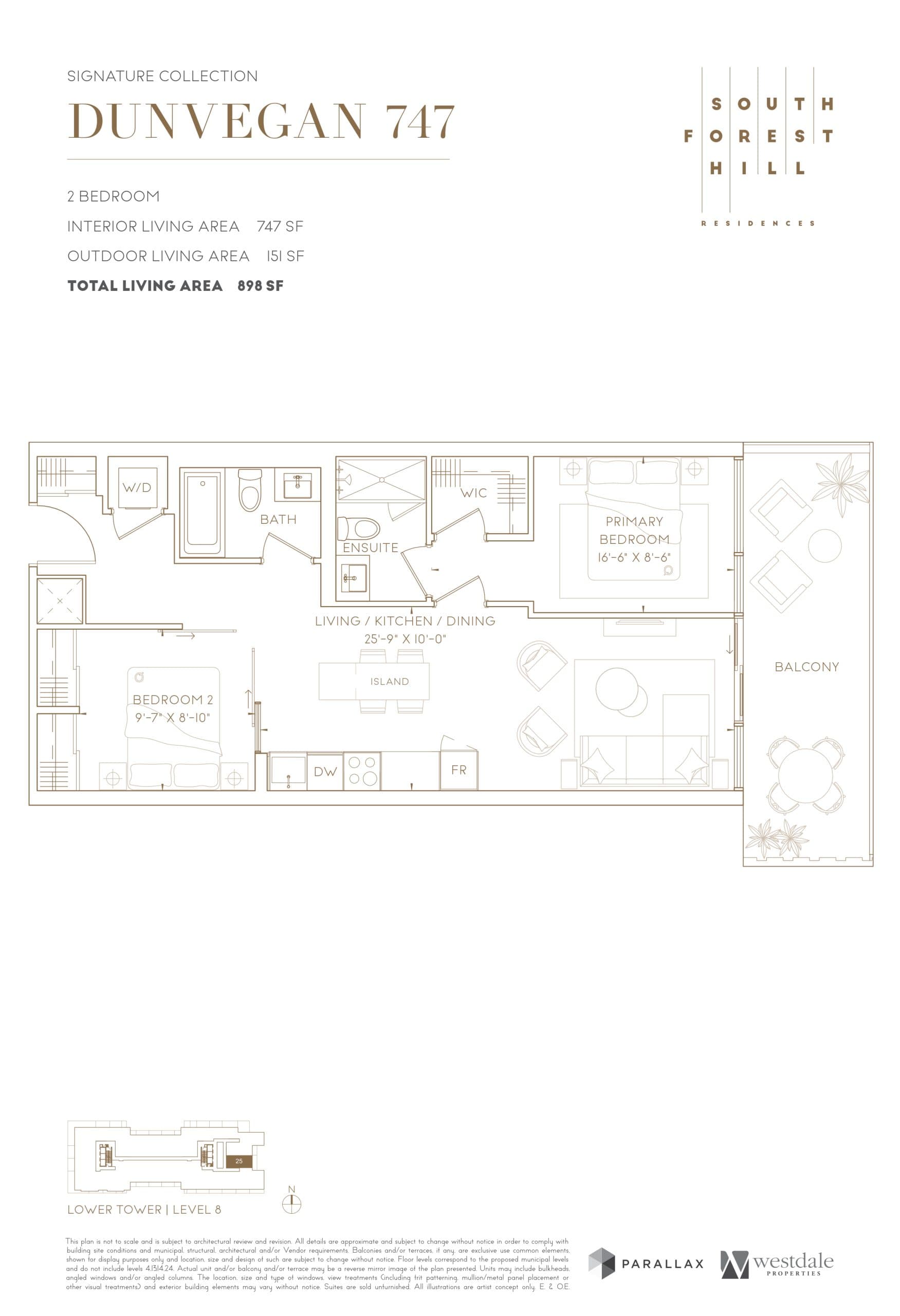 Dunvegan 747 Floor Plan at South Forest Hill Residences - 747 sq.ft