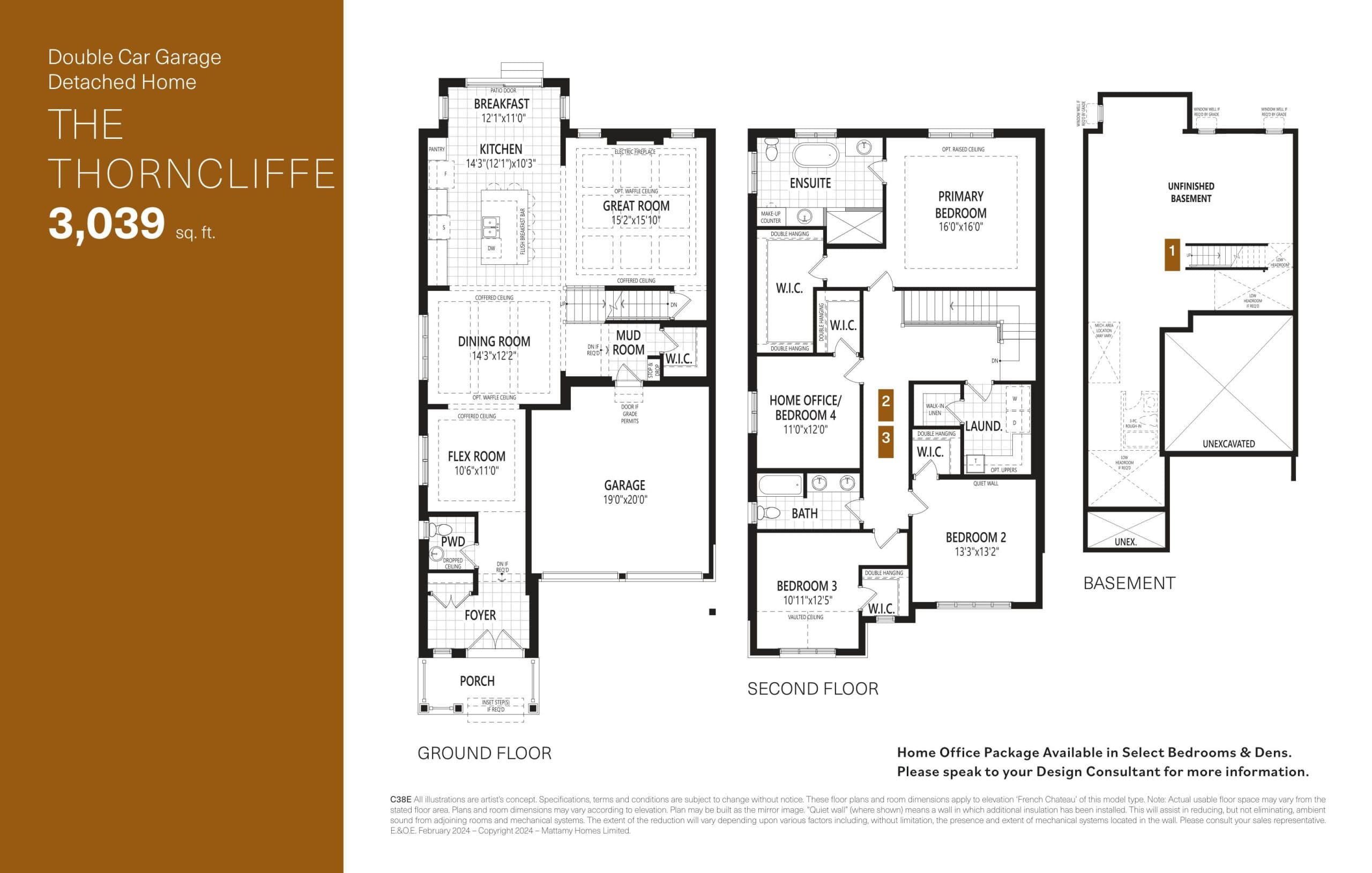 The Thorncliffe Floor Plan at Upper Joshua Creek Phase 2 Towns - 3039 sq.ft