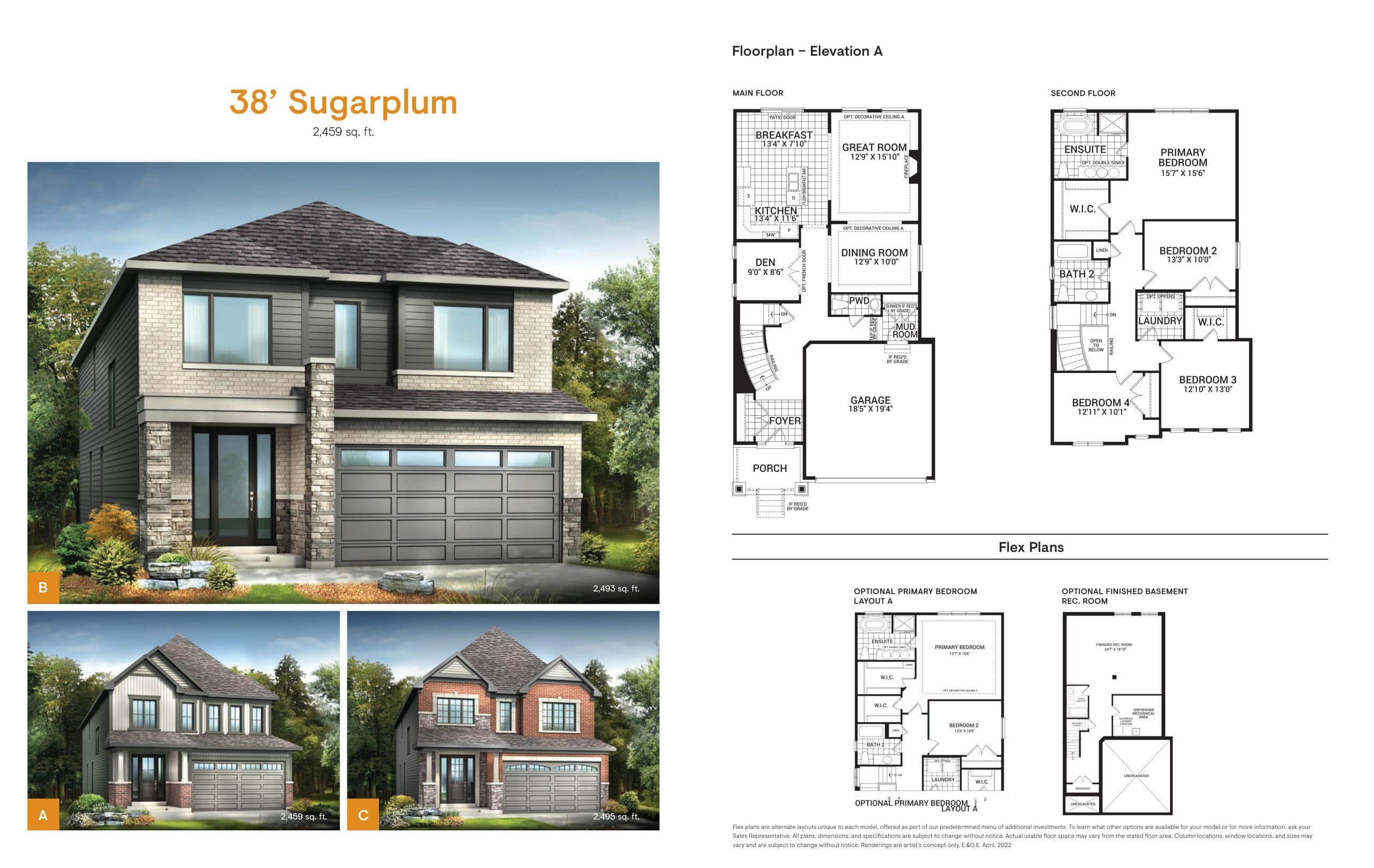 38' Sugarplum Floor Plan at Mahogany Towns - 2459 sq.ft