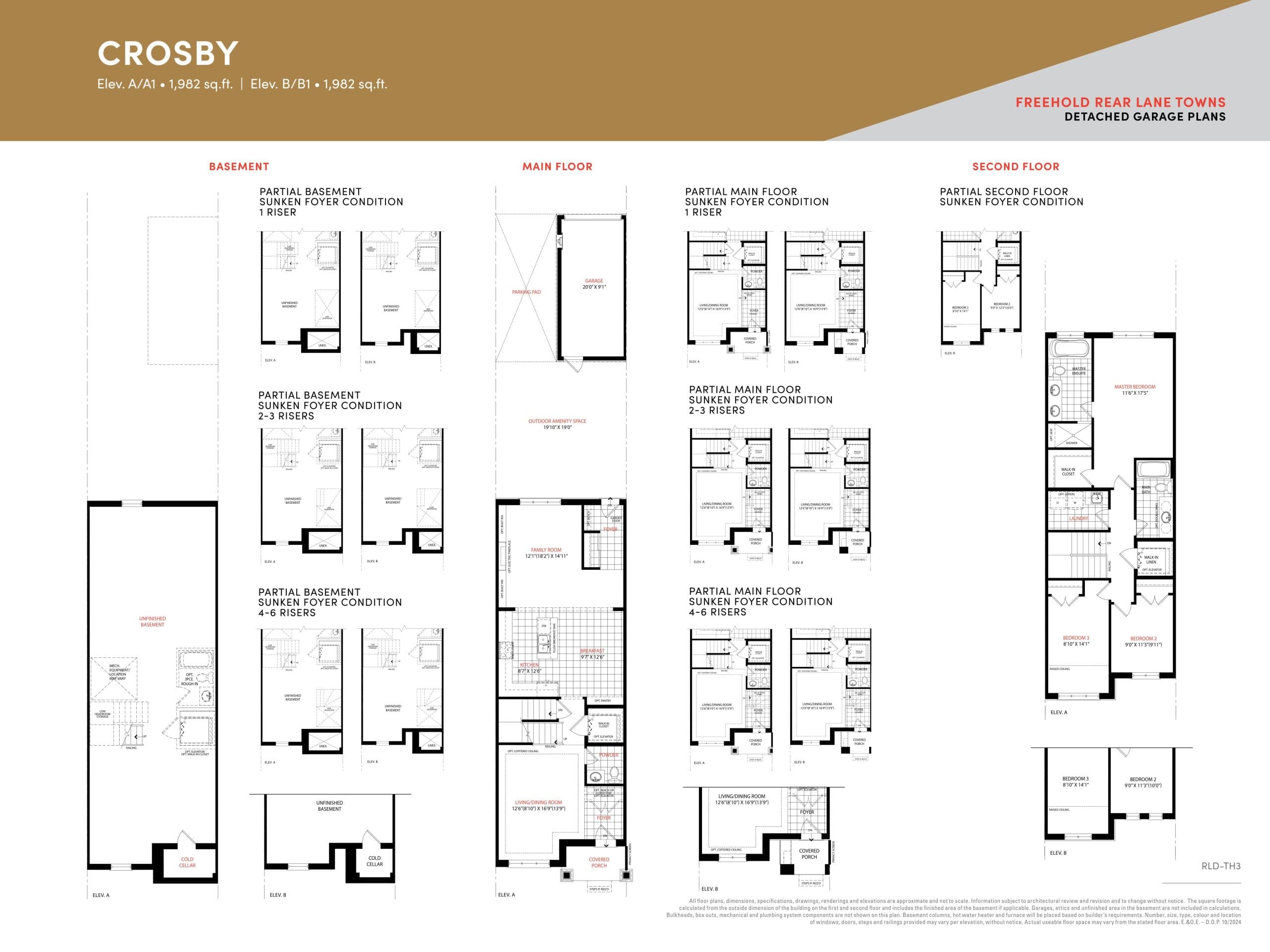 Crosby Floor Plan at South Cornell by Lindvest - 1982 sq.ft
