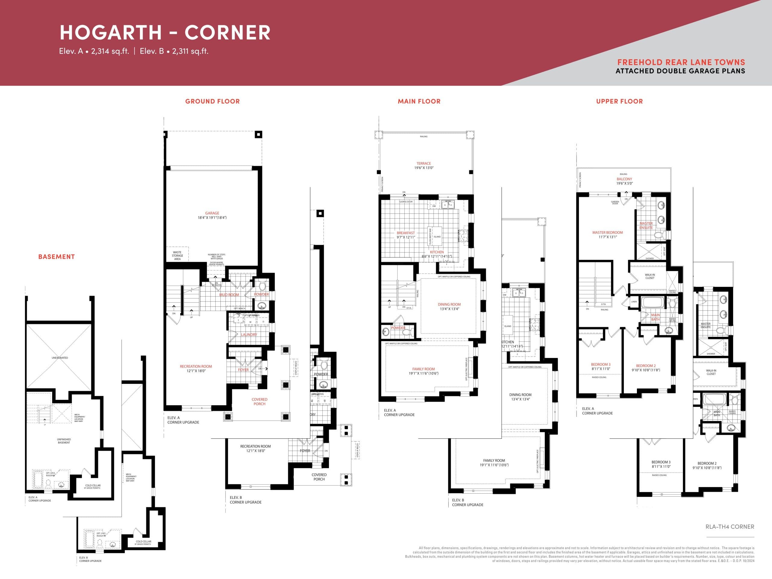 Hogarth - Corner Floor Plan at South Cornell by Lindvest - 2314 sq.ft