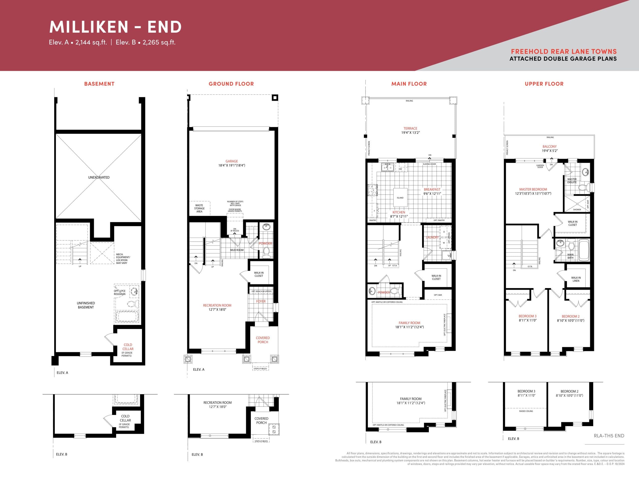 Milliken - End Floor Plan at South Cornell by Lindvest - 2265 sq.ft