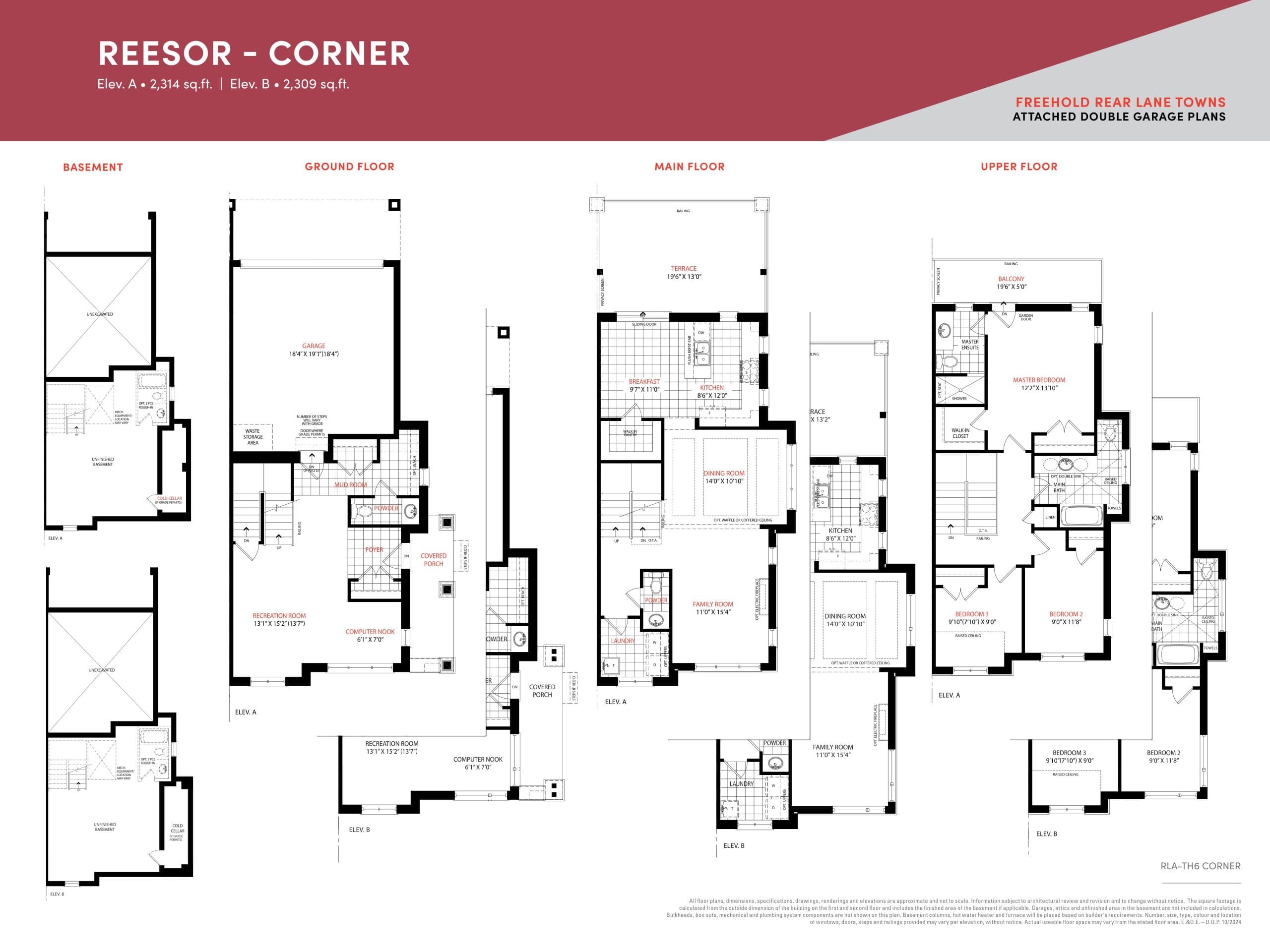 Reesor - Corner Floor Plan at South Cornell by Lindvest - 2314 sq.ft