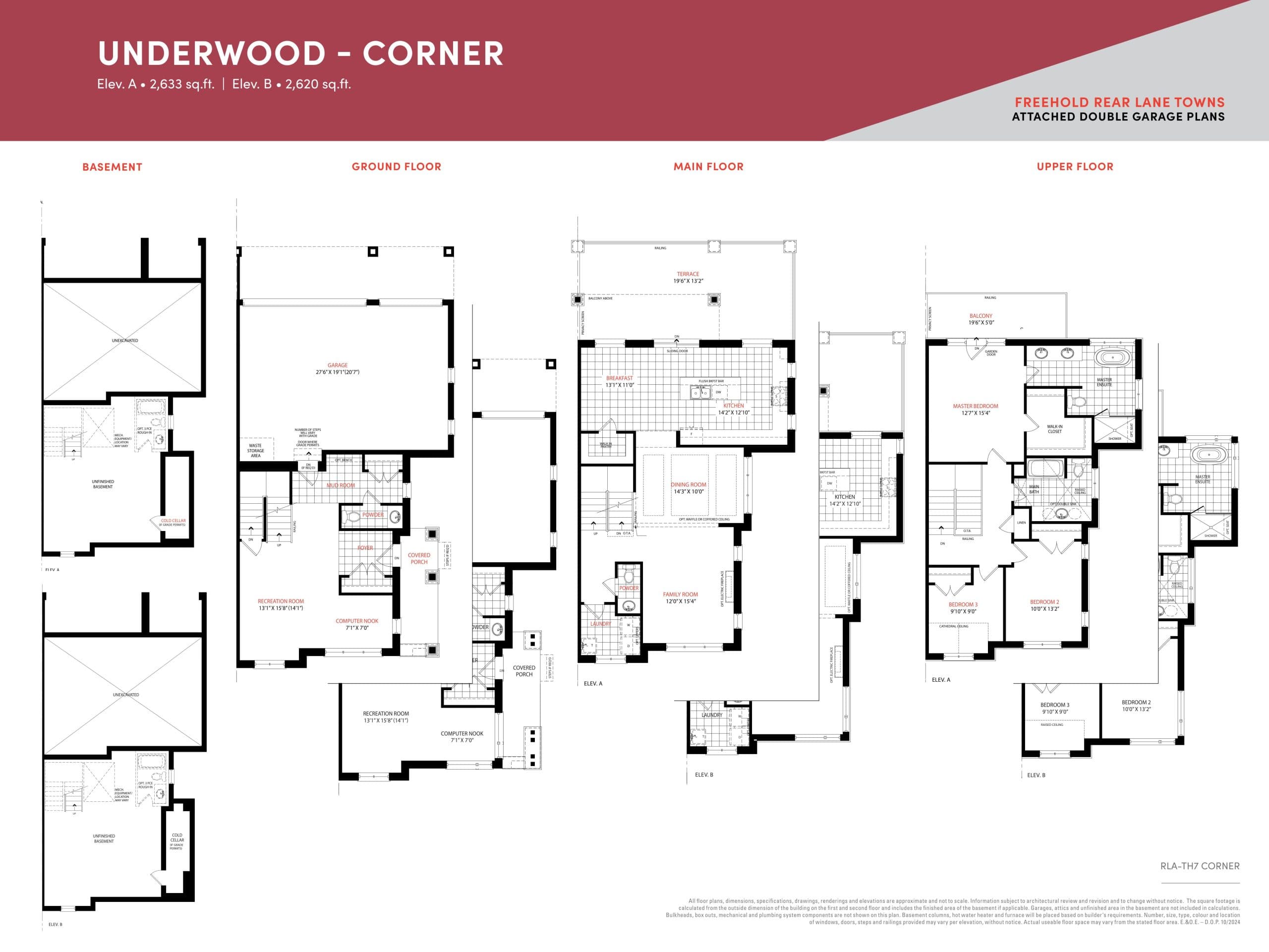 Underwood - Corner Floor Plan at South Cornell by Lindvest - 2633 sq.ft