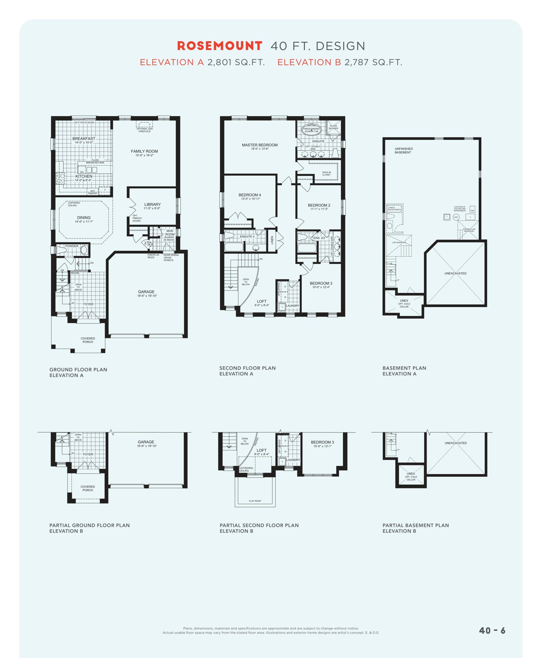 Rosemount Floor Plan at Heron Hills - Phase 2 - 2801 sq.ft