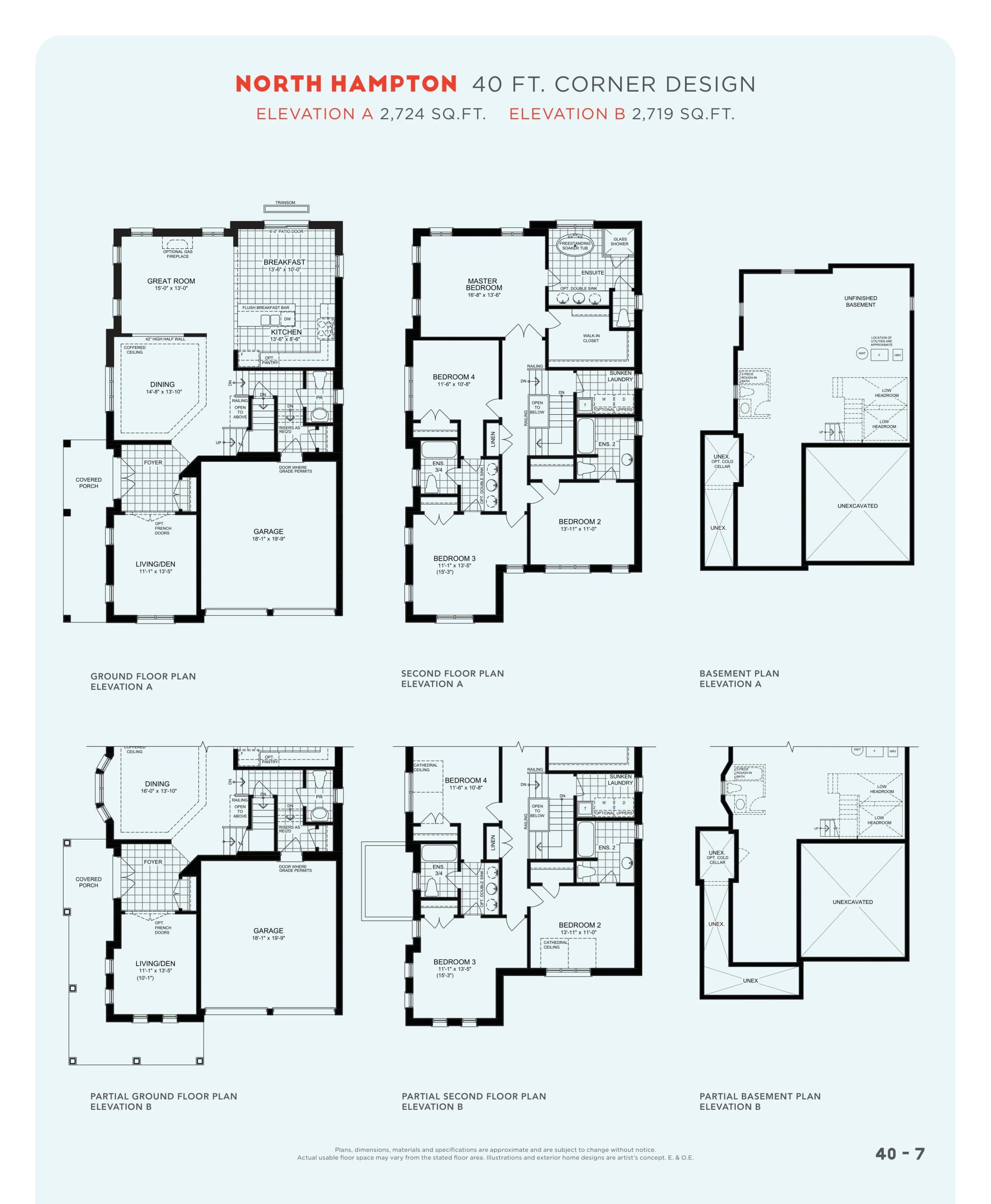 North Hampton Floor Plan at Heron Hills - Phase 2 - 2724 sq.ft