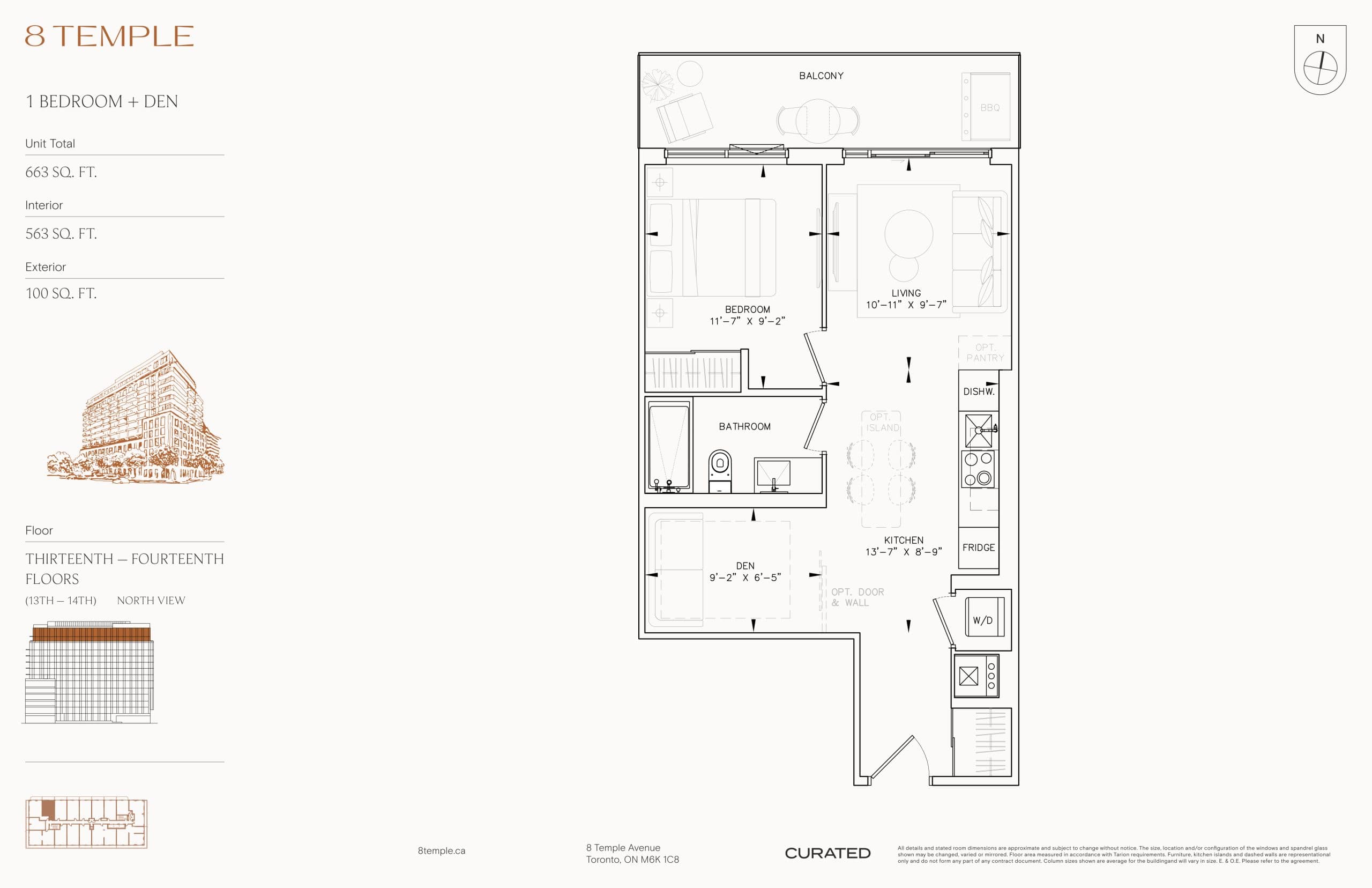 563 Floor Plan at 8 Temple Condos - 563 sq.ft