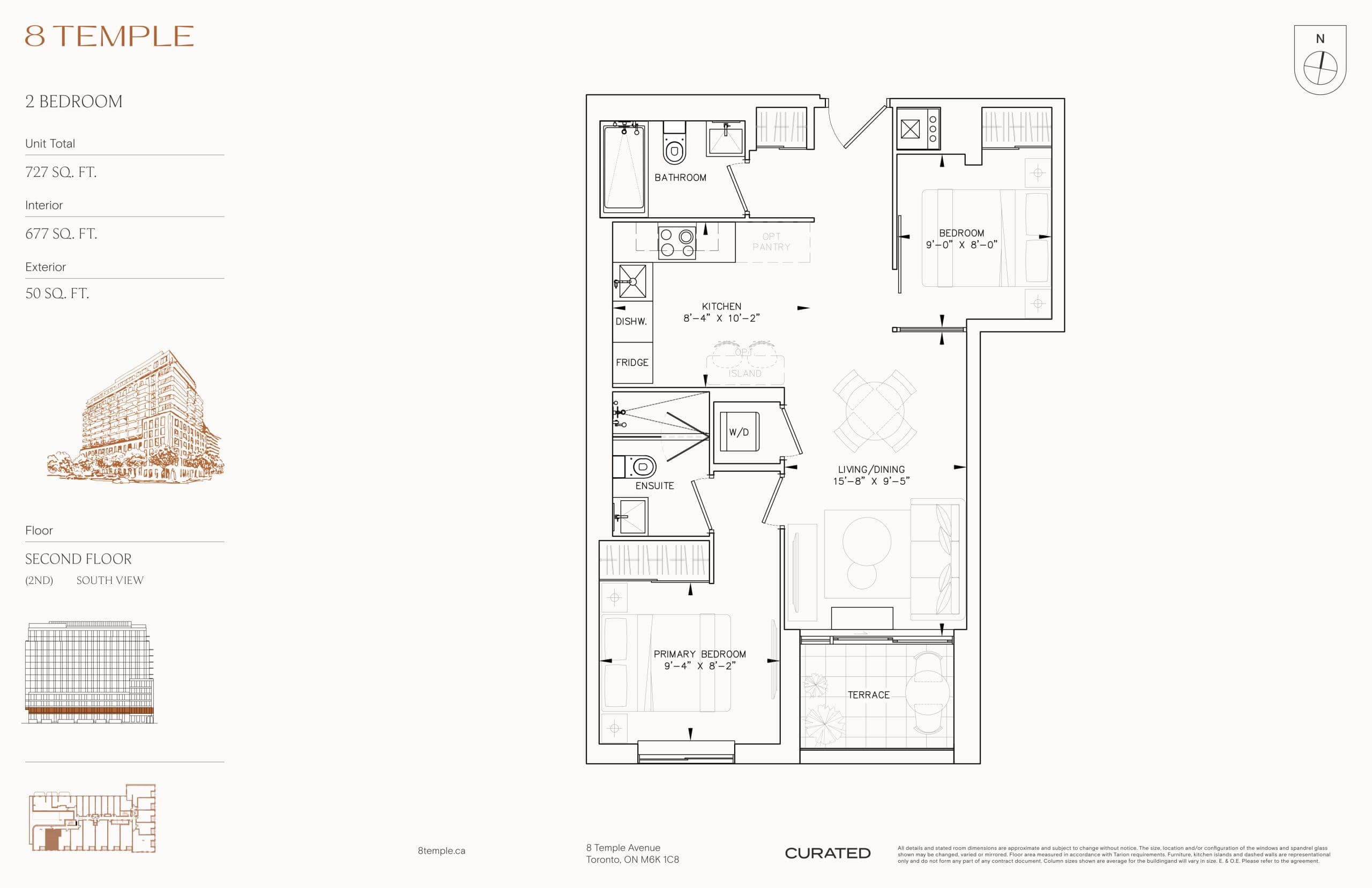 677 Floor Plan at 8 Temple Condos - 677 sq.ft