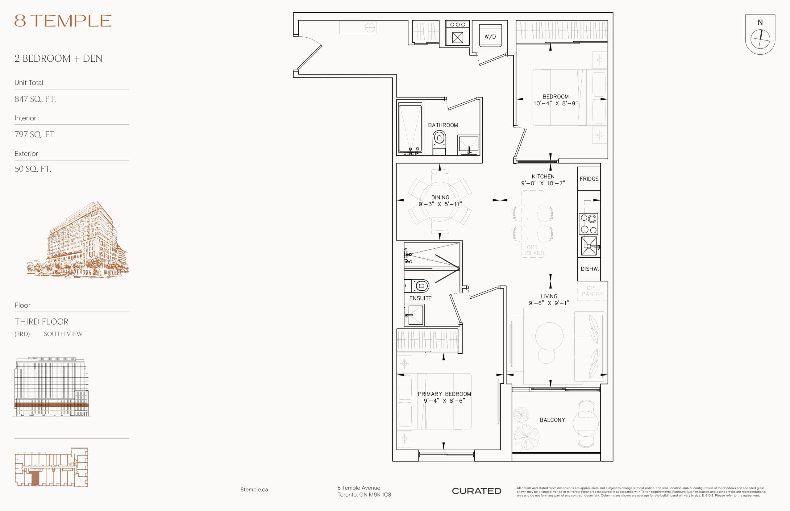 797 Floor Plan at 8 Temple Condos - 797 sq.ft