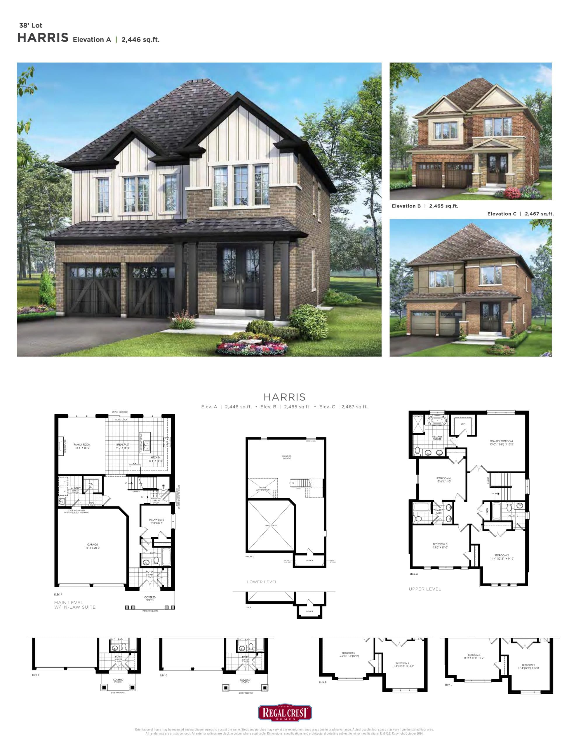Harris Floor Plan at Mayfield Village by Regal Crest Homes - 2467 sq.ft