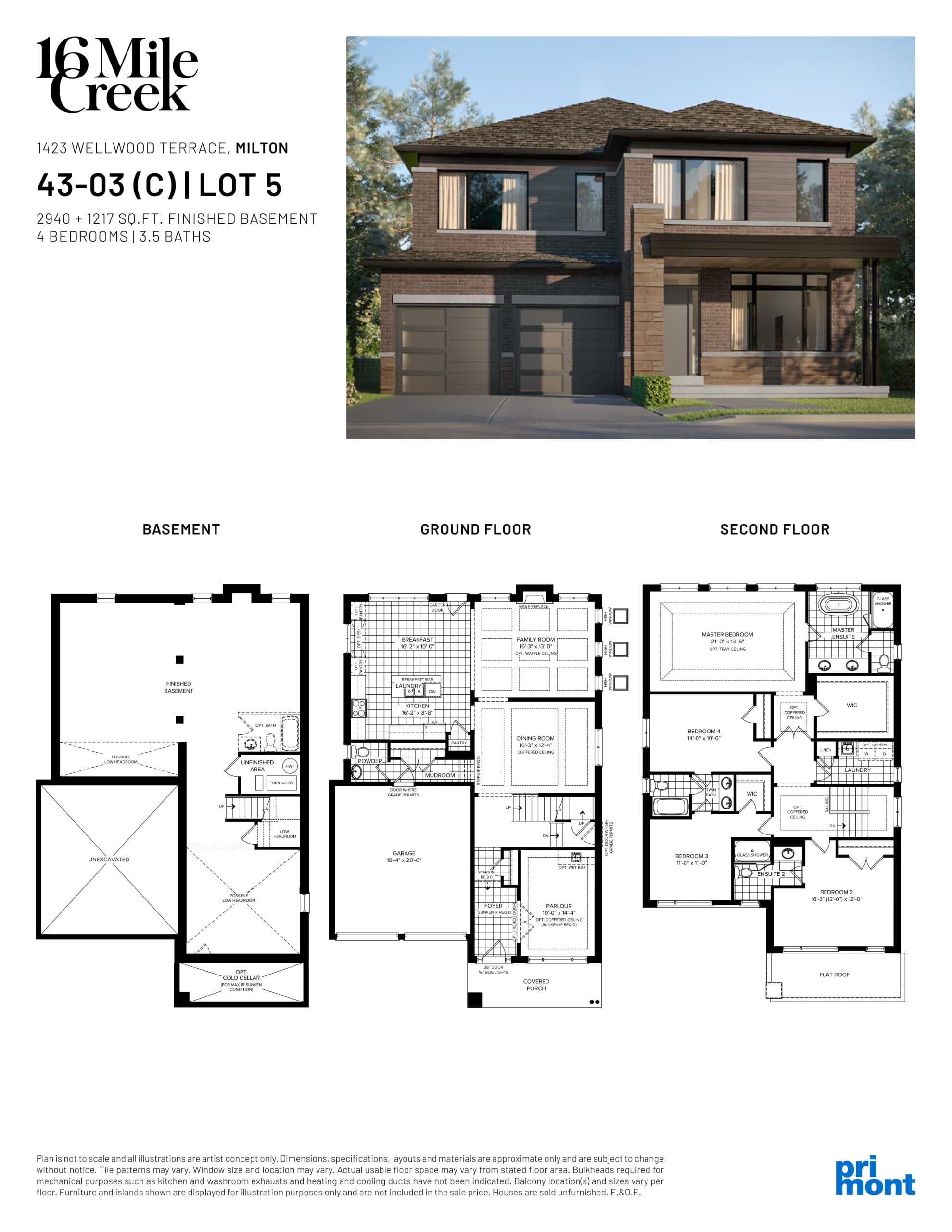 43-03 (C) | Lot 5 Floor Plan at 16 Mile Creek Homes - 4157 sq.ft