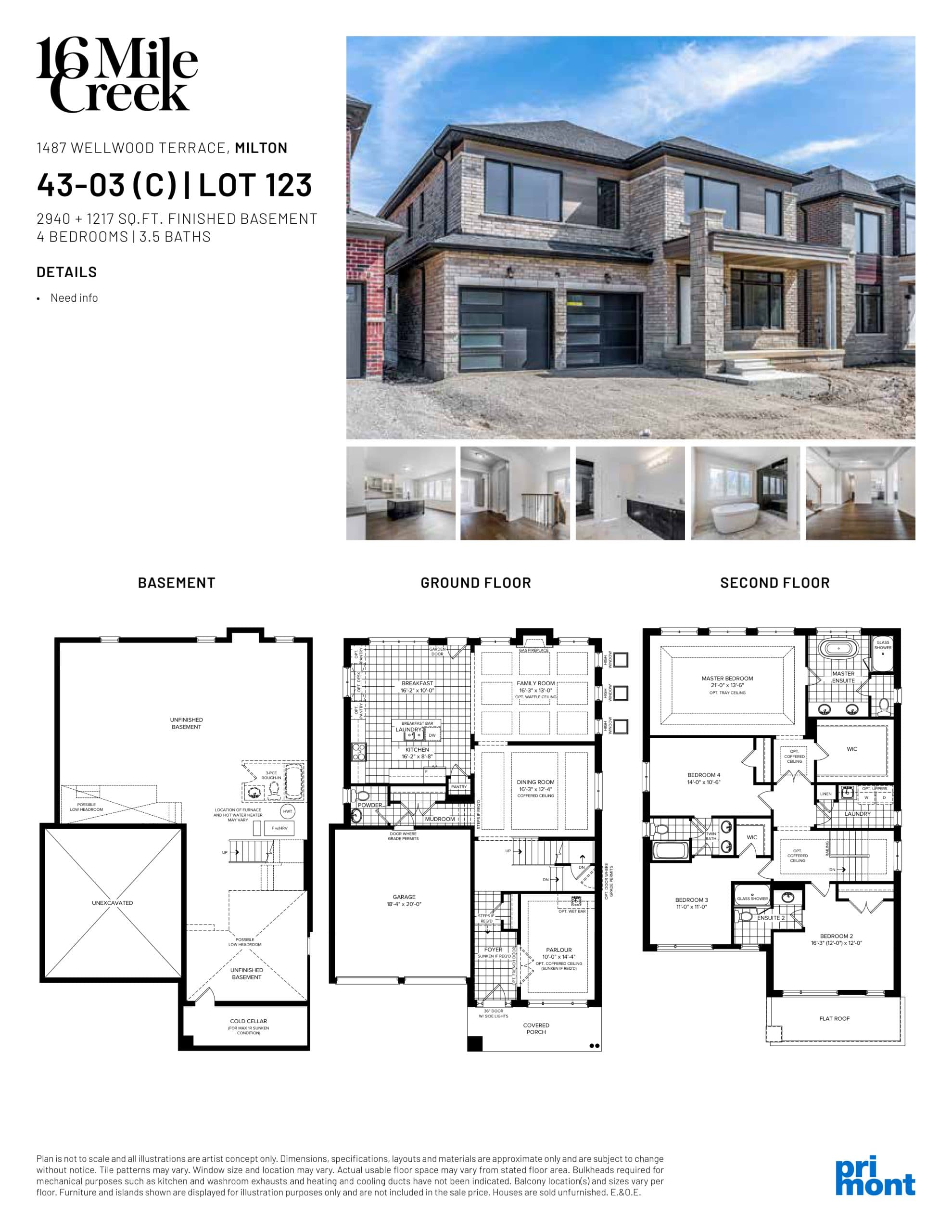 43-03 (C) | Lot 123 Floor Plan at 16 Mile Creek Homes - 4157 sq.ft