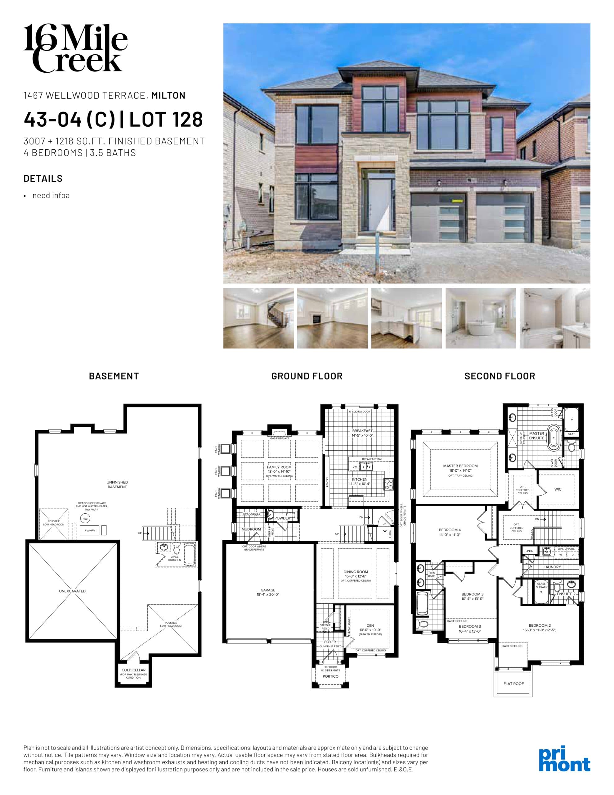 43-04 (C) | Lot 128 Floor Plan at 16 Mile Creek Homes - 4225 sq.ft