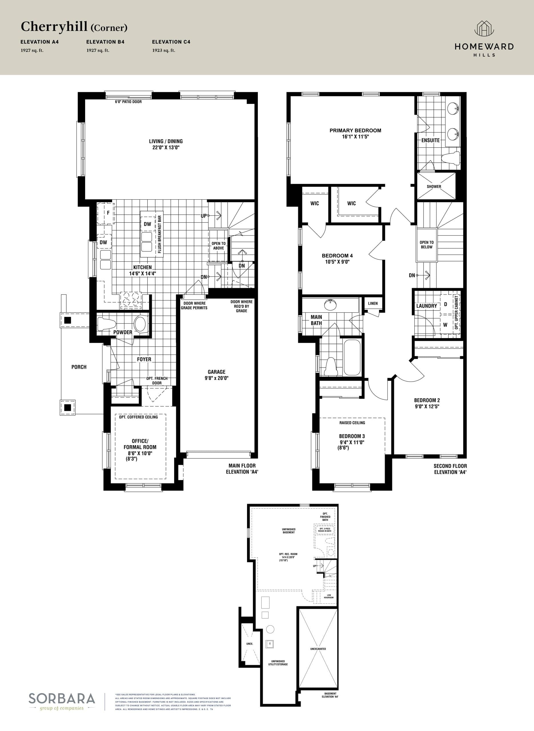 Cherryhill Floor Plan at Homeward Hills Towns - 1923 sq.ft